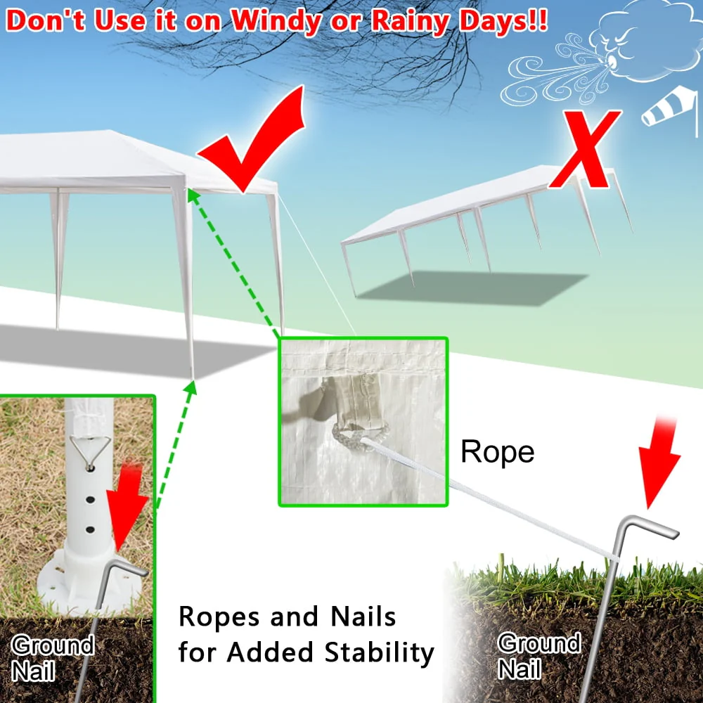 Ktaxon 10' X 30' Canopy Tent with 8 Side Walls for Party Wedding Camping and BBQ - Womvr