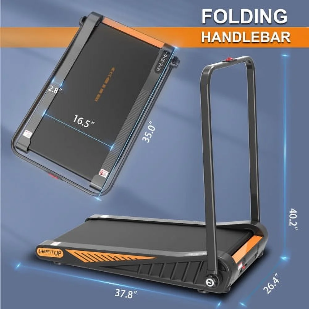 Mini Treadmill 2 in 1 Under Desk Treadmill with Handle, Folding Walking Pad 280 lb Capacity, 2.5HP Portable Treadmill with Remote Control and LED Display, Space Saving Treadmill for Home/Office Use - Womvr