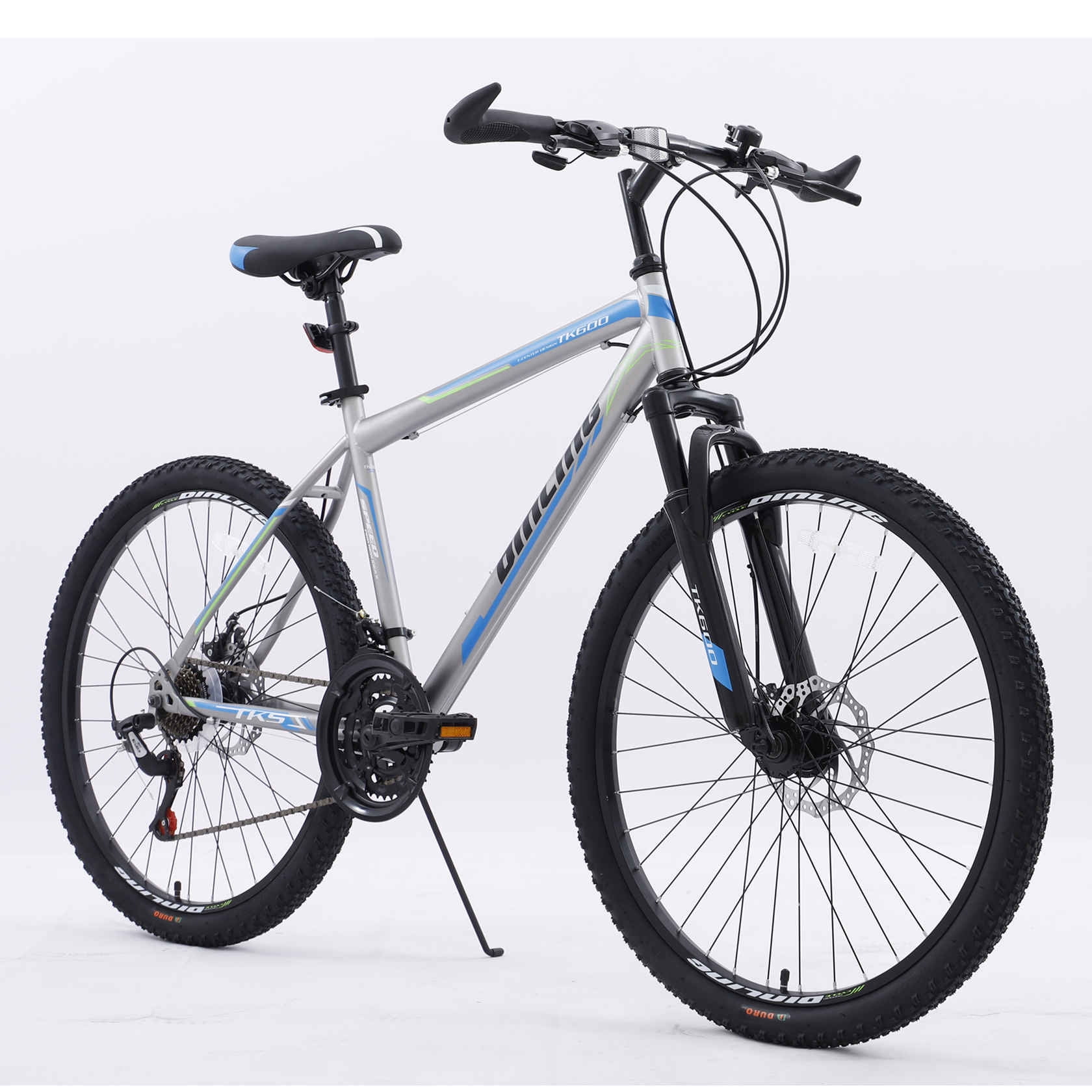 Dinling Adult Mountain Bike for Men and Women, 21-Speed, 26 inch wheels Grey-blue - Womvr