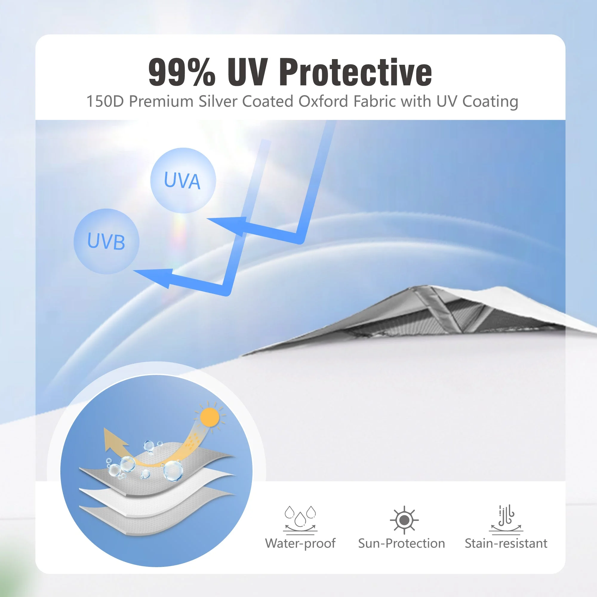 Alpha Joy 10'x 10' Pop up Canopy Tent Outdoor Event Instant Tent with Roller Bag, Blue - Womvr