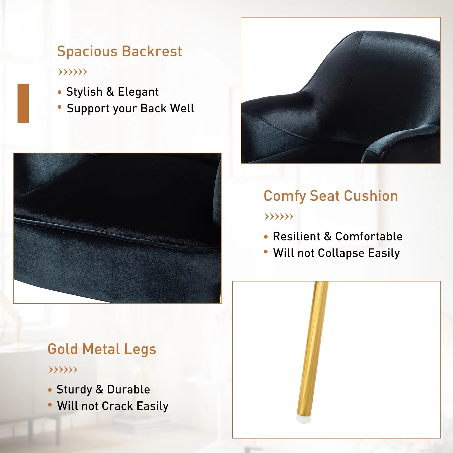 Velvet Upholstered Accent Chair Metal Legs Curved Backrest Lounge Home Armchair Bedroom Adult Pink - Womvr