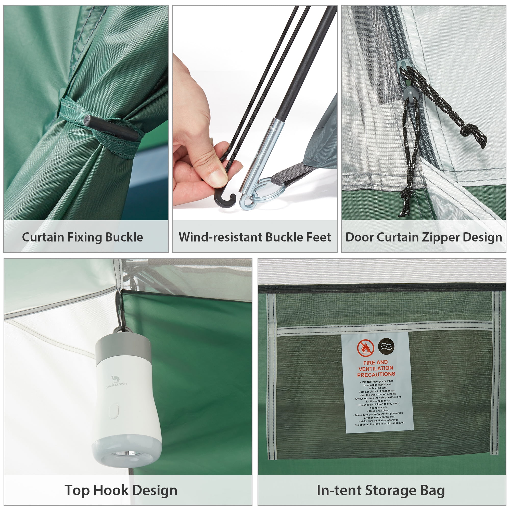 Camel Crown 3-4 Person Camping Tent Waterproof Lightweight Backpacking Tent for Camping Outdoor Dome Tent Windproof Emergency Tent Easy Up Family Tents with Carry Bag - Womvr