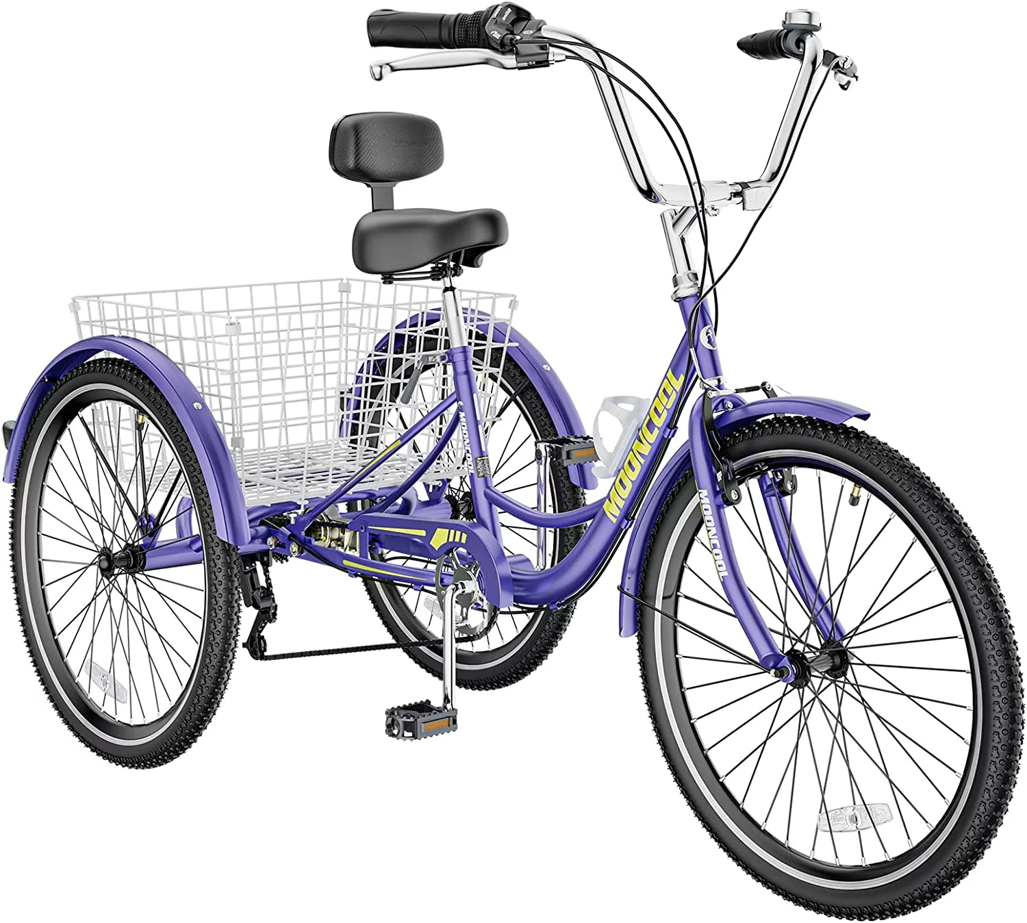MOONCOOL Adult Tricycles, 3 Wheel 7 Speed Trikes, 20/24/26 inch Adult Trikes 3 Wheeled Bike with Basket for Seniors, Women, Men - Womvr