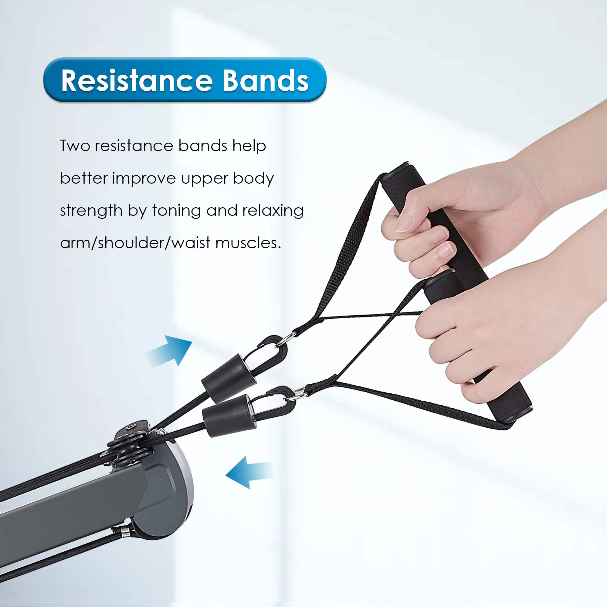 MaxKare Recumbent Exercise Bike with Arm Resistance Bands 8 Level Adjustable Magnetic Resistance Adjustable Seat, Max Weight 242lbs - Womvr