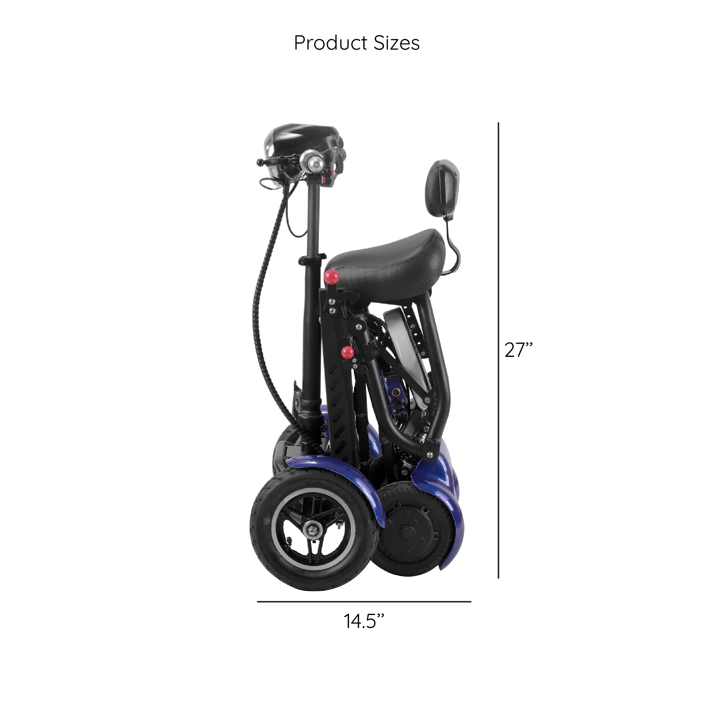 Smart Lightweight Electric Power Scooter, 4 Wheels Foldable Double Seats - Womvr