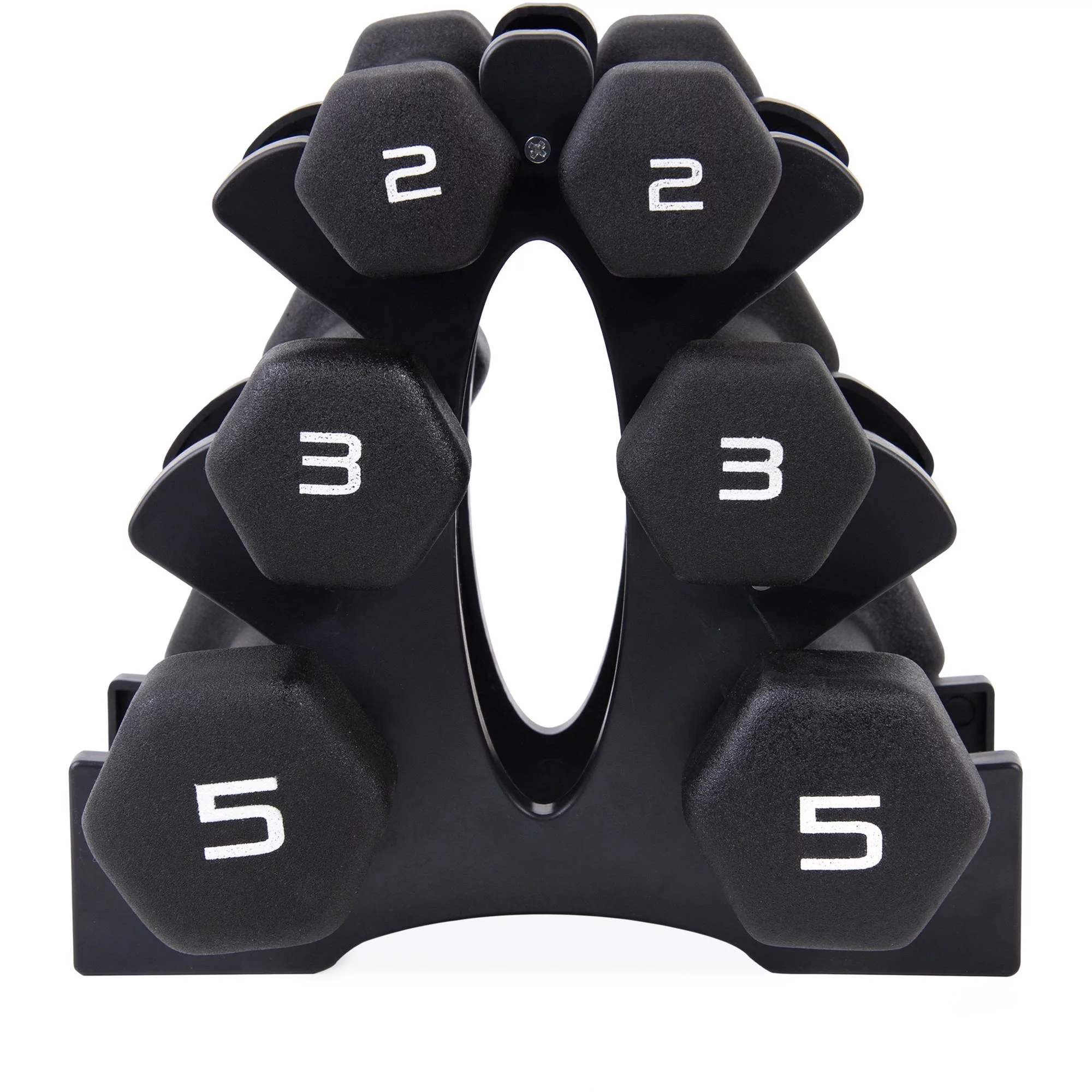 CAP 20lb Neoprene Dumbbell Set with Rack, Black - Womvr