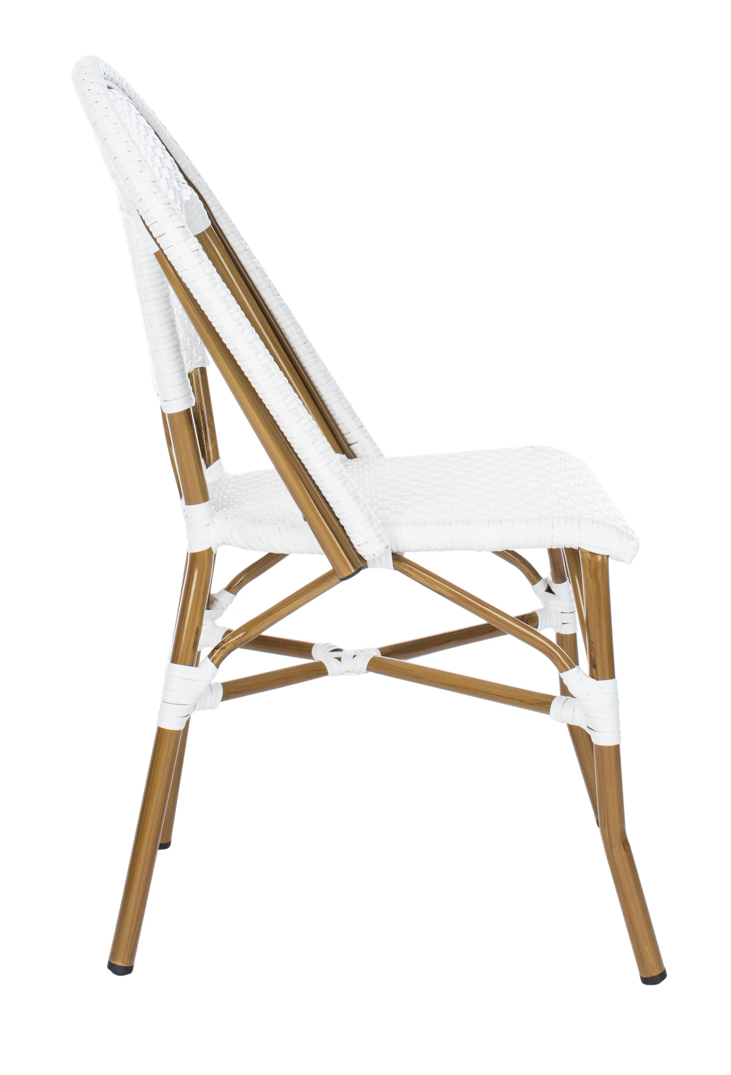 SAFAVIEH Salcha Outdoor French Bistro Side Chair, Blue/White, Set of 2 - Womvr