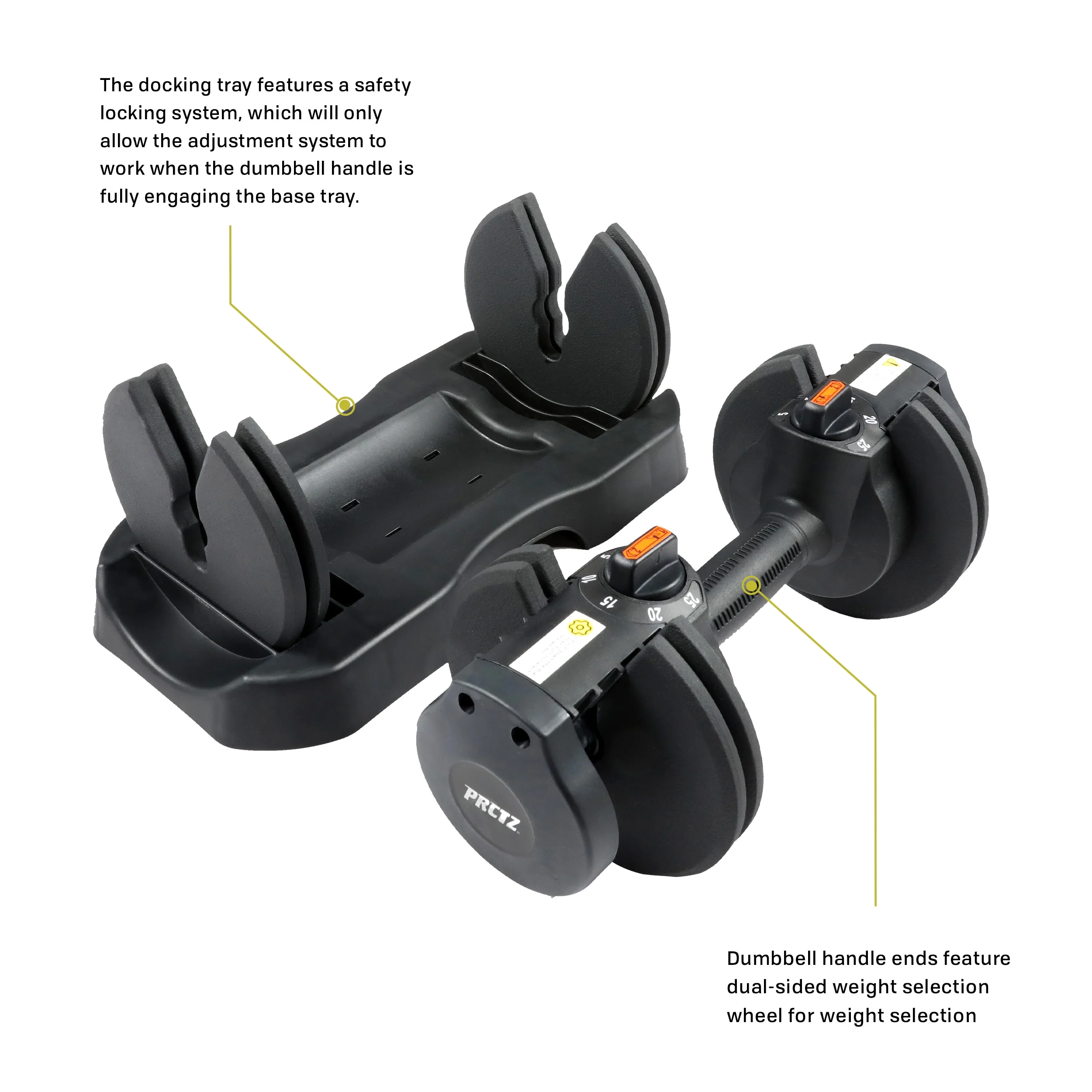 PRCTZ, 10-30lb Quick Select Adjustable Dumbbell Pair with Dumbbell Stand Combo - Womvr