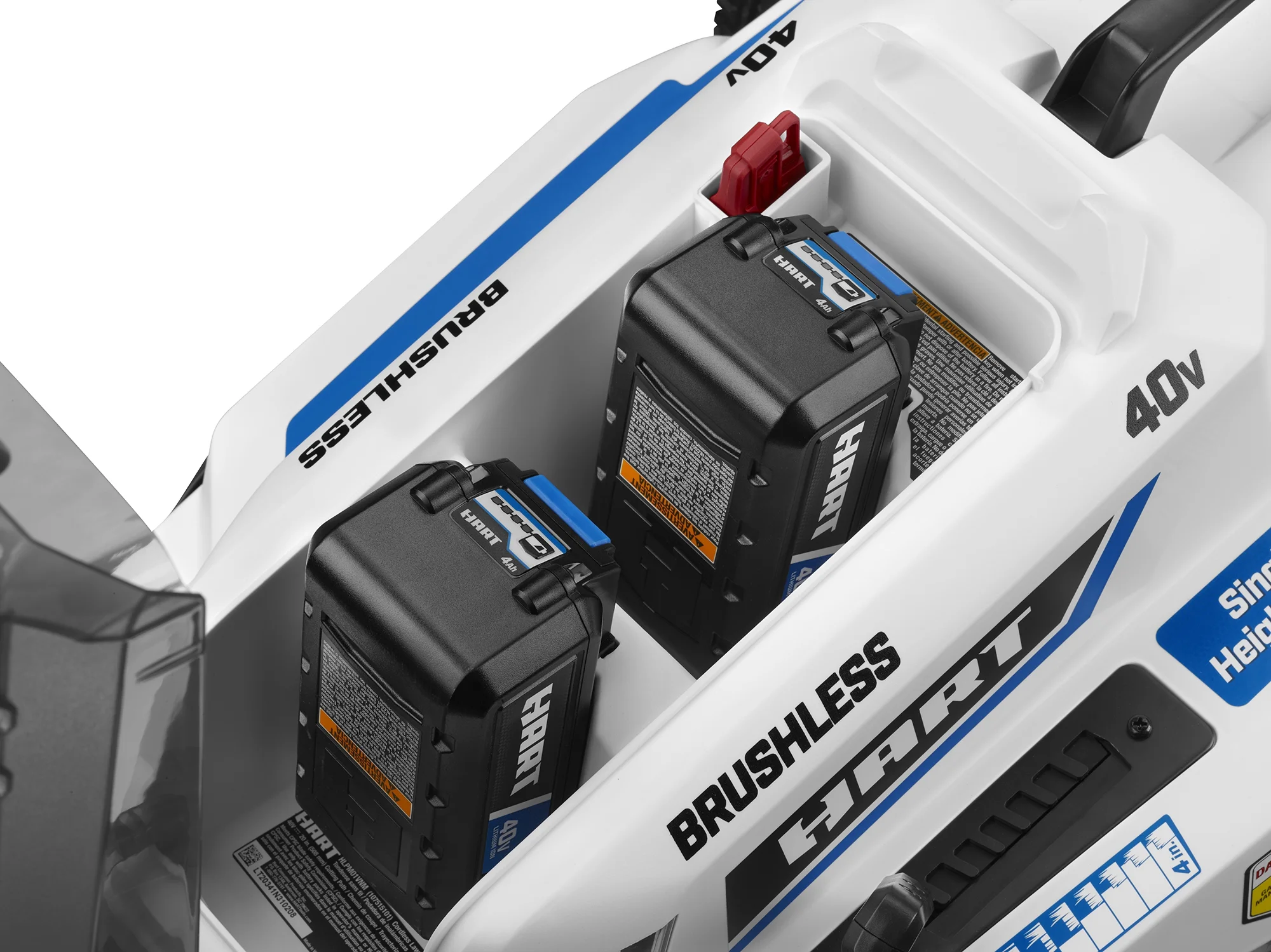 HART 40-Volt 20-inch Self-Propelled Battery-Powered Brushless Mower Kit, (1) 6.0Ah Lithium-Ion Battery - Womvr