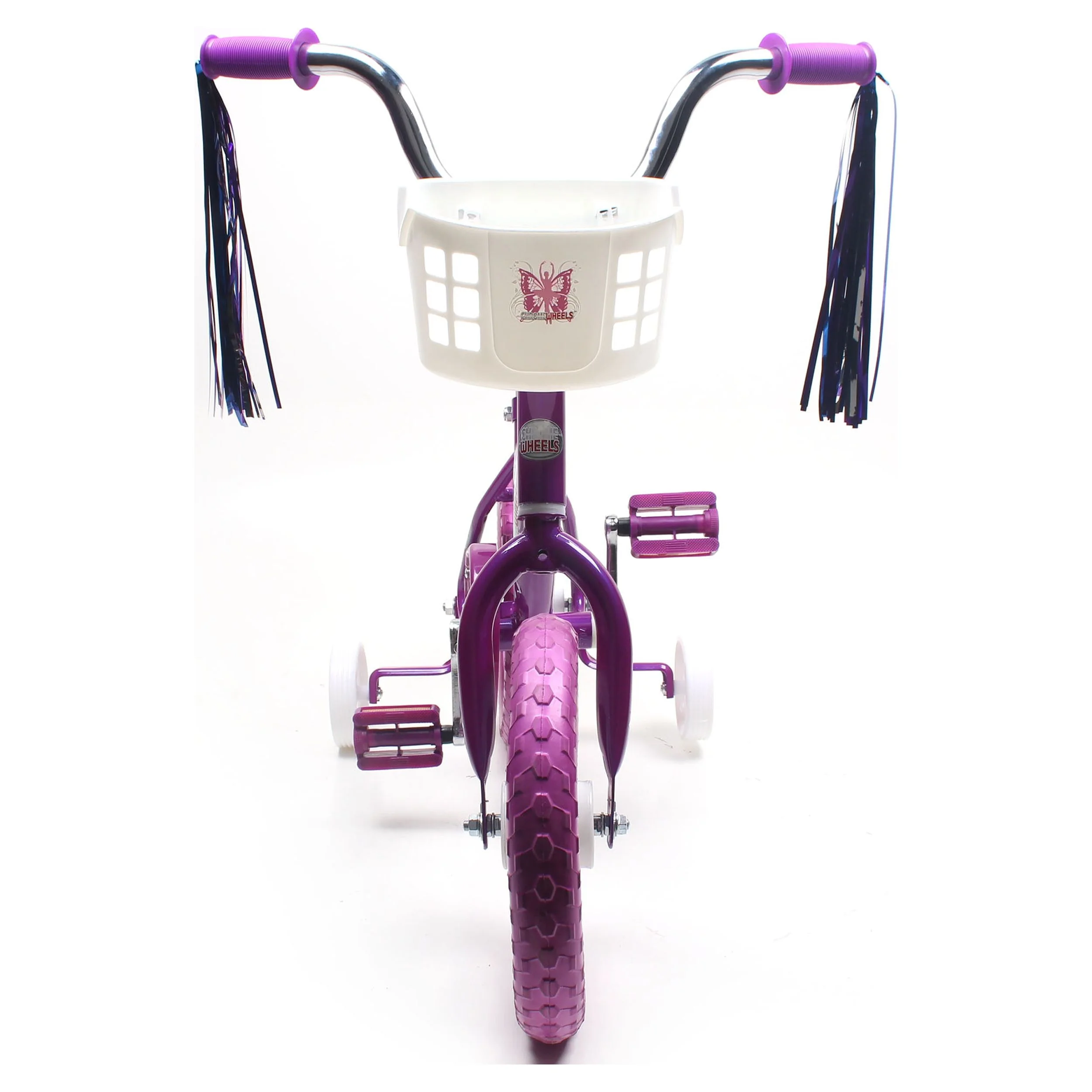 WonderPlay BMX 12 In. Kid's Bike for 2-4 Years Old, Bicycle for Girls with Front Basket, EVA Tires with Training Wheels and Coaster Brake, Purple - Womvr