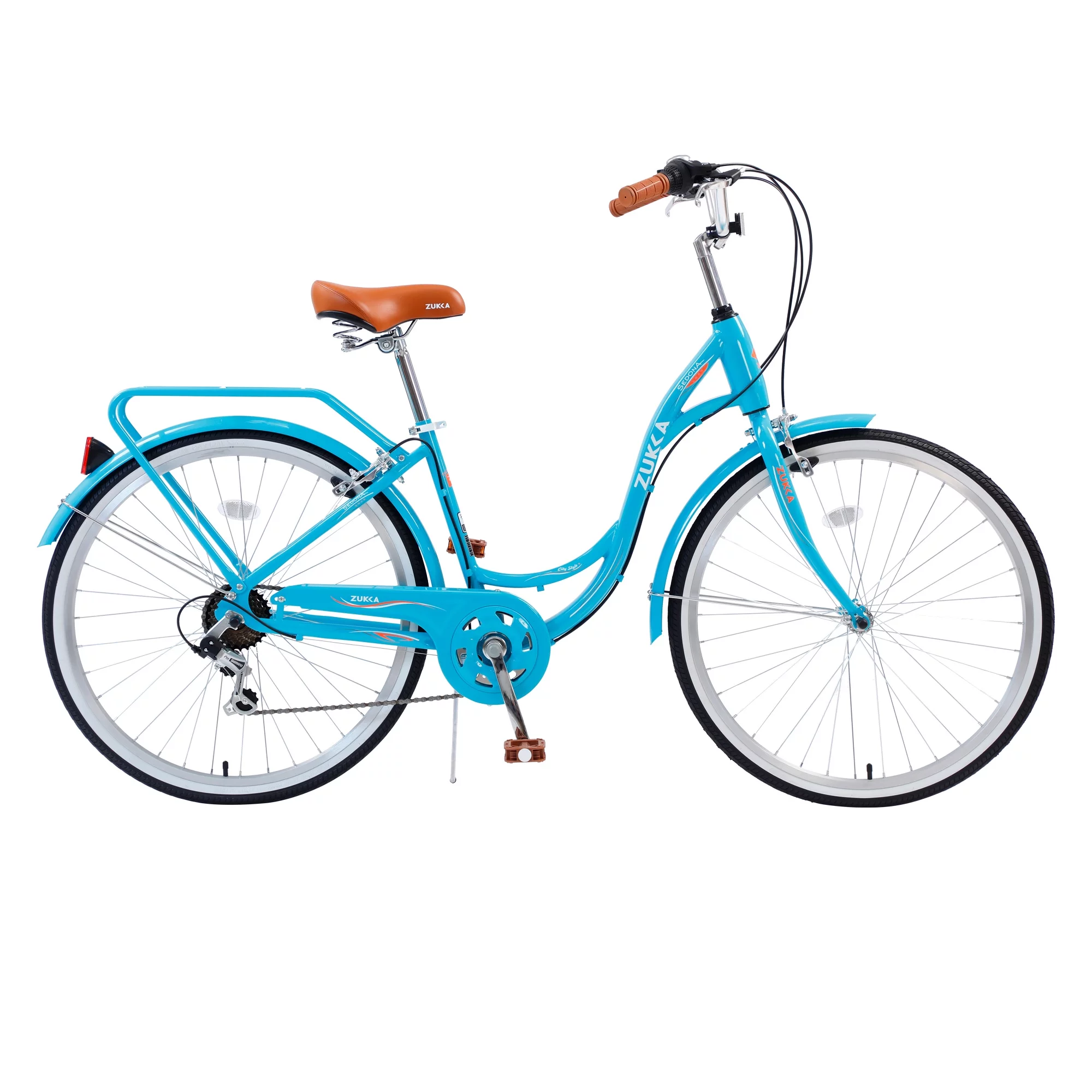 Zukka 26 inch Girls Bicycles Steel Frame 7 Speed Bicycle for Women Ladies Bike Pink - Womvr