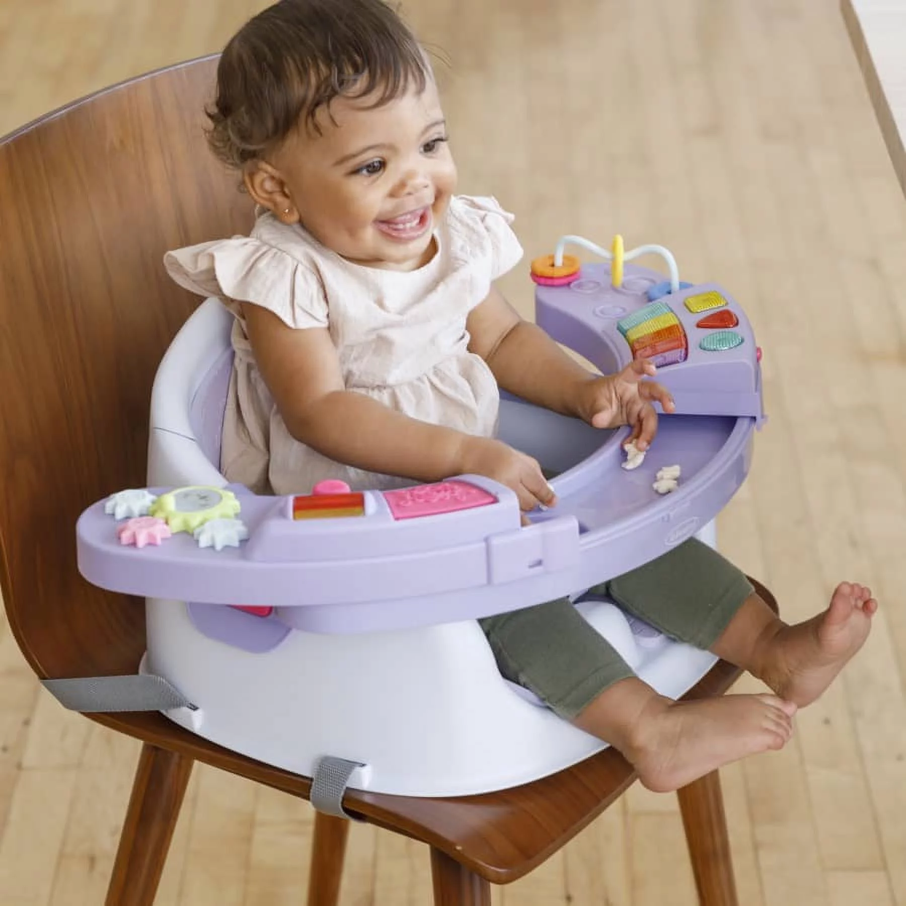 Infantino Music & Lights 3-in-1 Discovery Seat and Booster for Babies and Toddlers, Unisex, Teal - Womvr