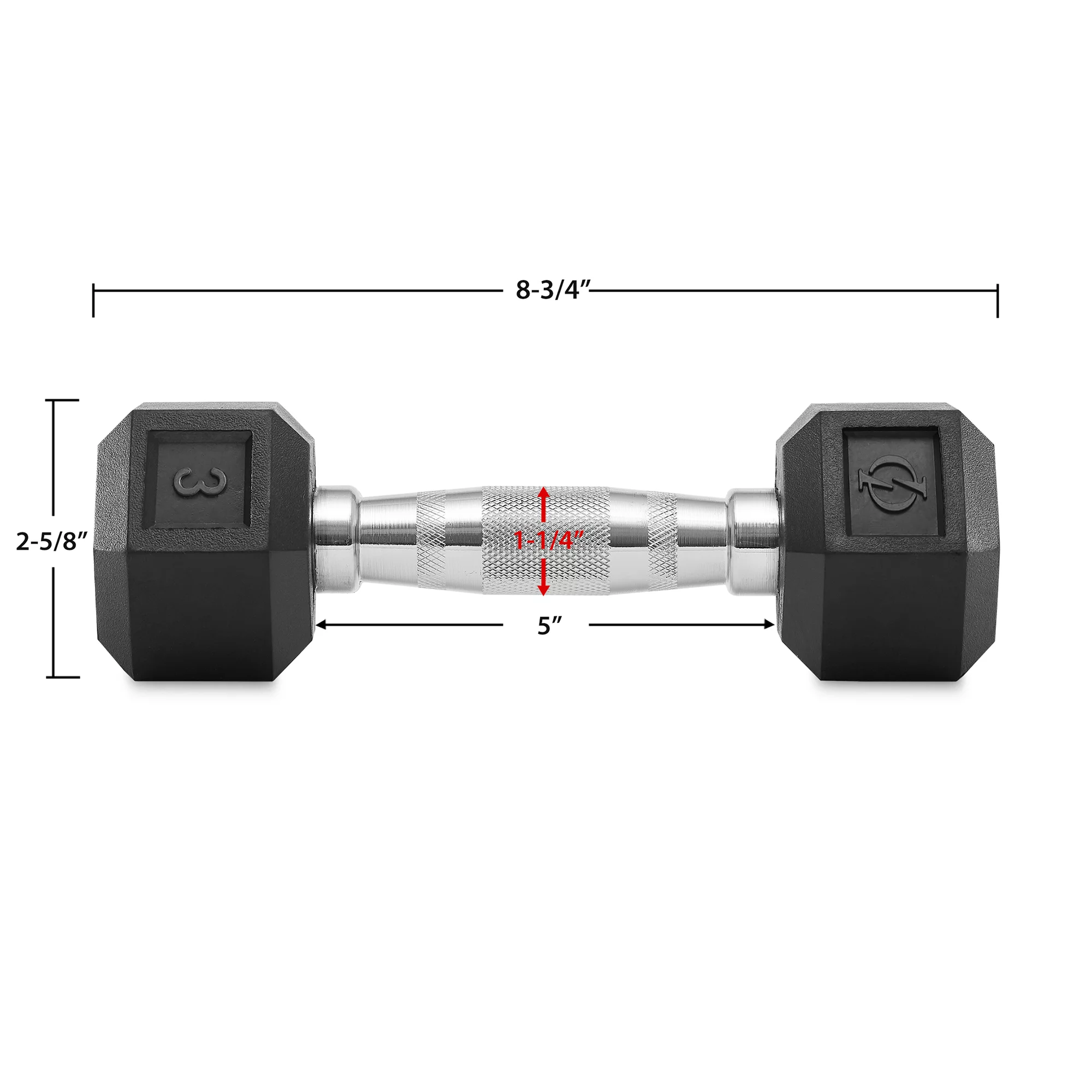 Philosophy Gym Rubber Coated Hex Dumbbell Hand Weights, 45 lb Pair - Womvr