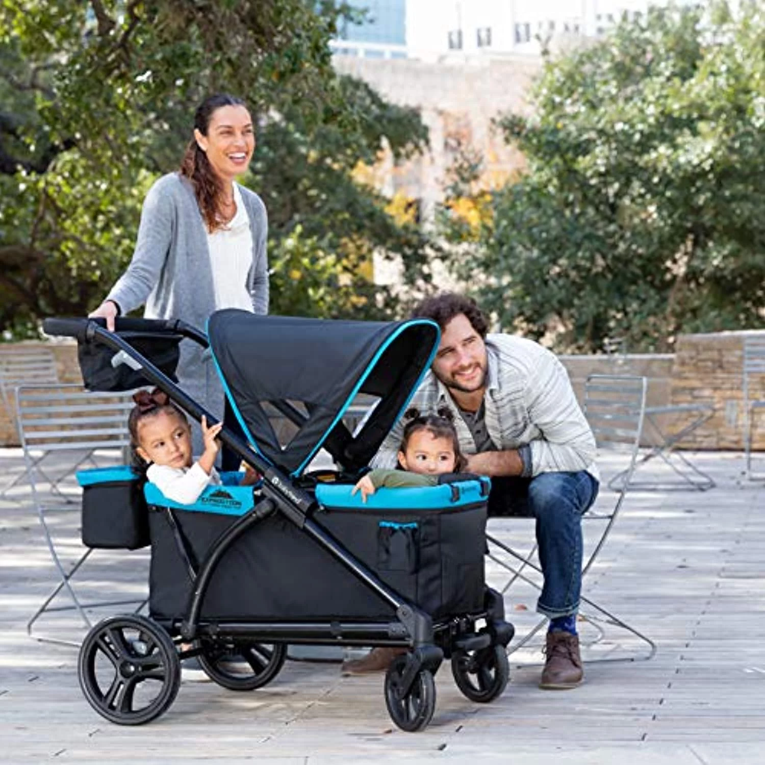 Baby Trend Expedition Plus 2-in-1 Stroller Wagon, Solid Print Black - Womvr