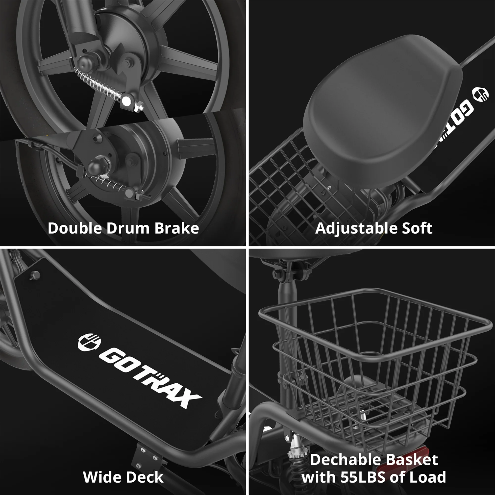 GOTRAX Flex Electric Scooter with Seat for Adult Commuter, 400W&16 Miles Range&15.5Mph Foldable Scooter with 14