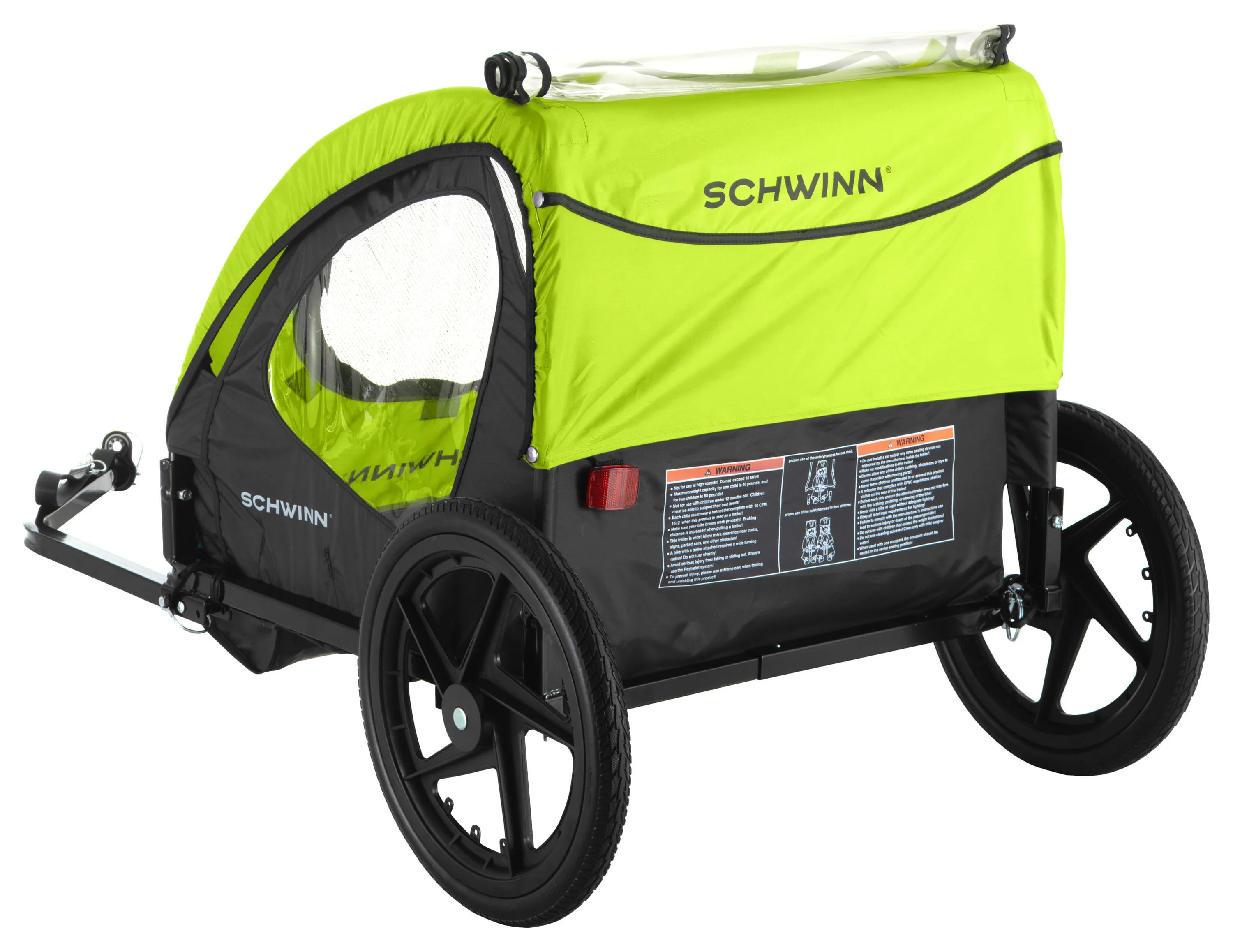 Schwinn Shuttle Foldable Bike Trailer for 2 Passengers, Blue & Black - Womvr