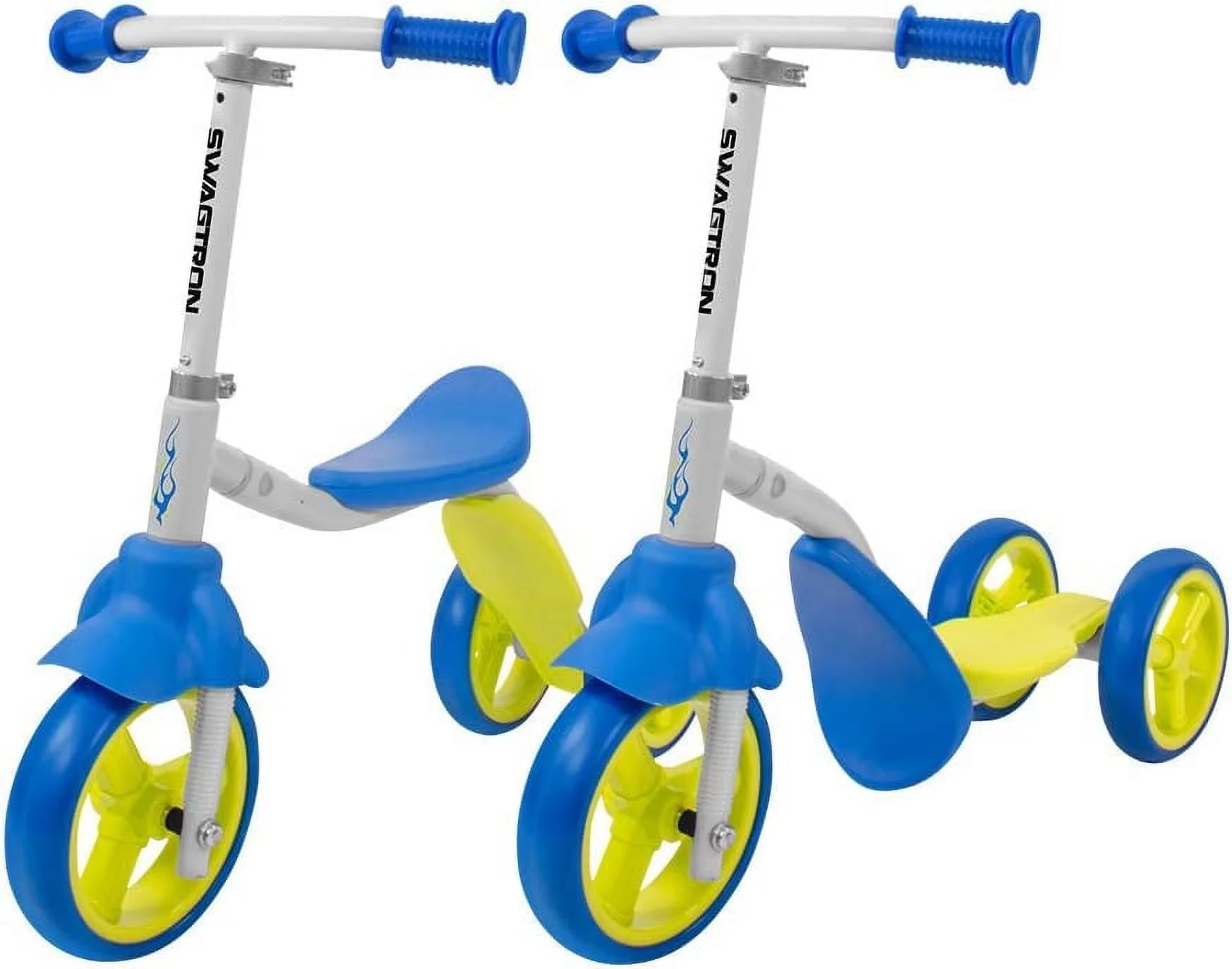 Swagtron K2 Toddler 3 Wheel Scooter & Ride-On Balance Trike 2-in-1 Adjustable Child Walker for 2, 3, 4, 5 Year Old Boy or Girl (Recertified) - Womvr