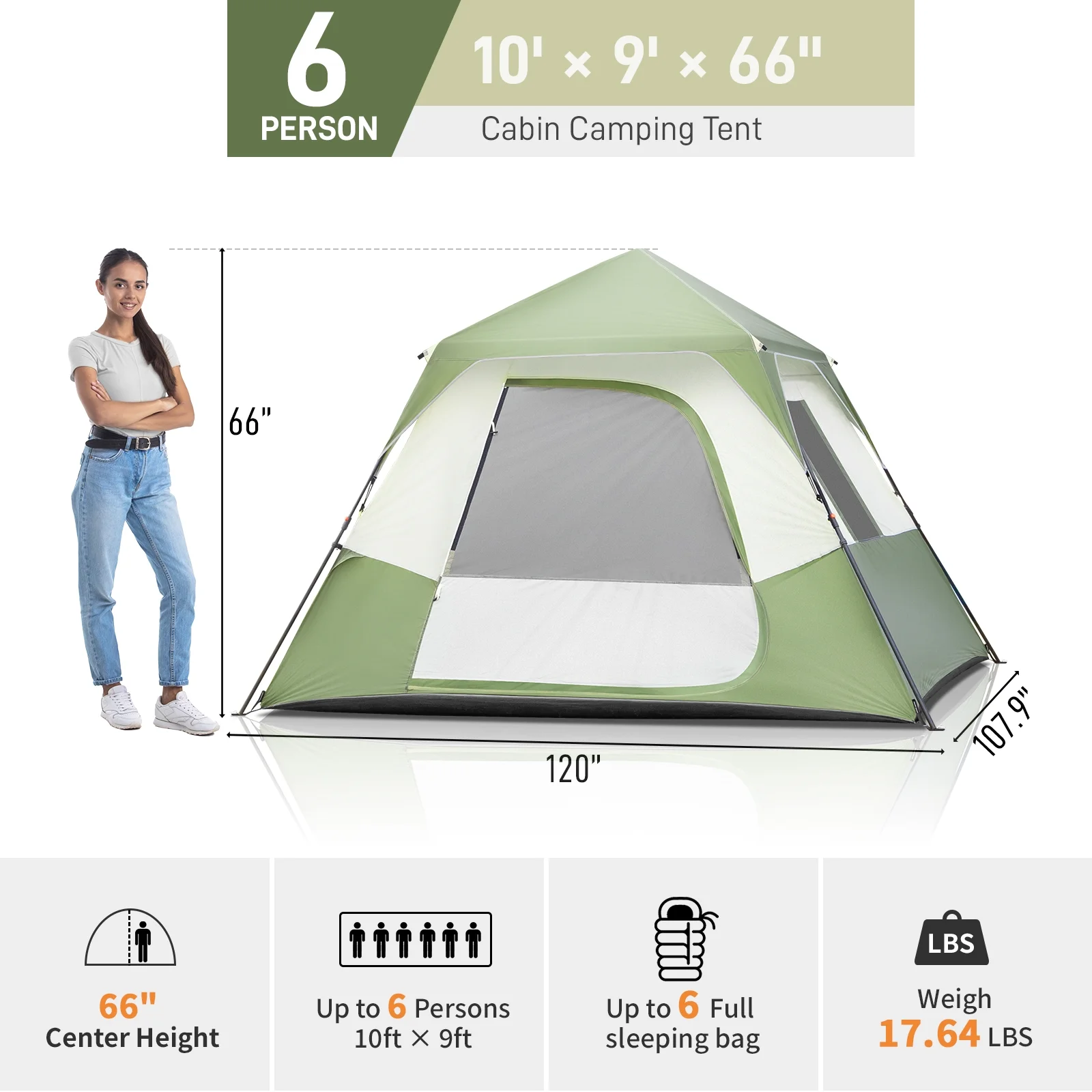 UBesGoo Tents for Camping 10 Person Waterproof Family tents Camping Tent with Door Spacious Backpacking Tent for Outdoor Camping Hiking - Womvr