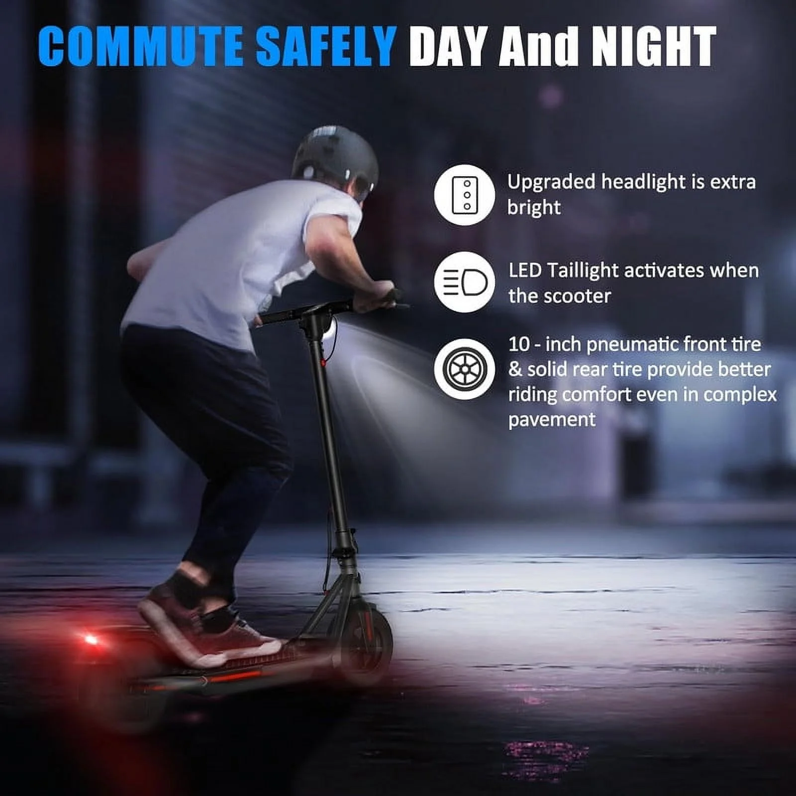 SISIGAD Adults Foldable Kick Scooter, Peak 500W Electric Commuter Scooter, 8.5