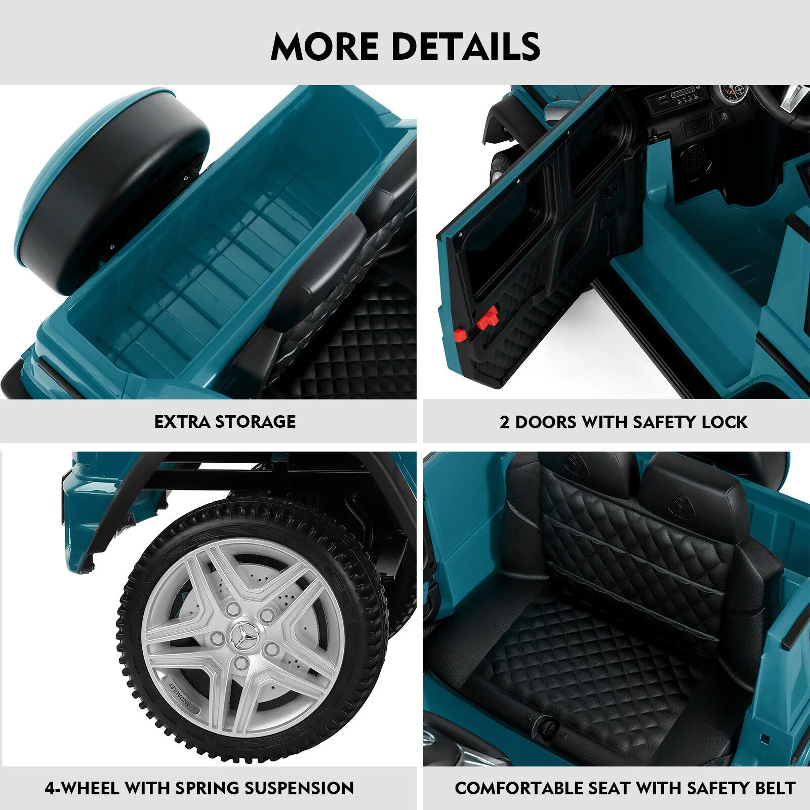 JOYLDIAS 12V Mercedes-Benz G650S Kids Ride On Car Electric Toy w/Remote Control, 3 Speeds, LED Lights, Bluetooth, Music(Pink) - Womvr