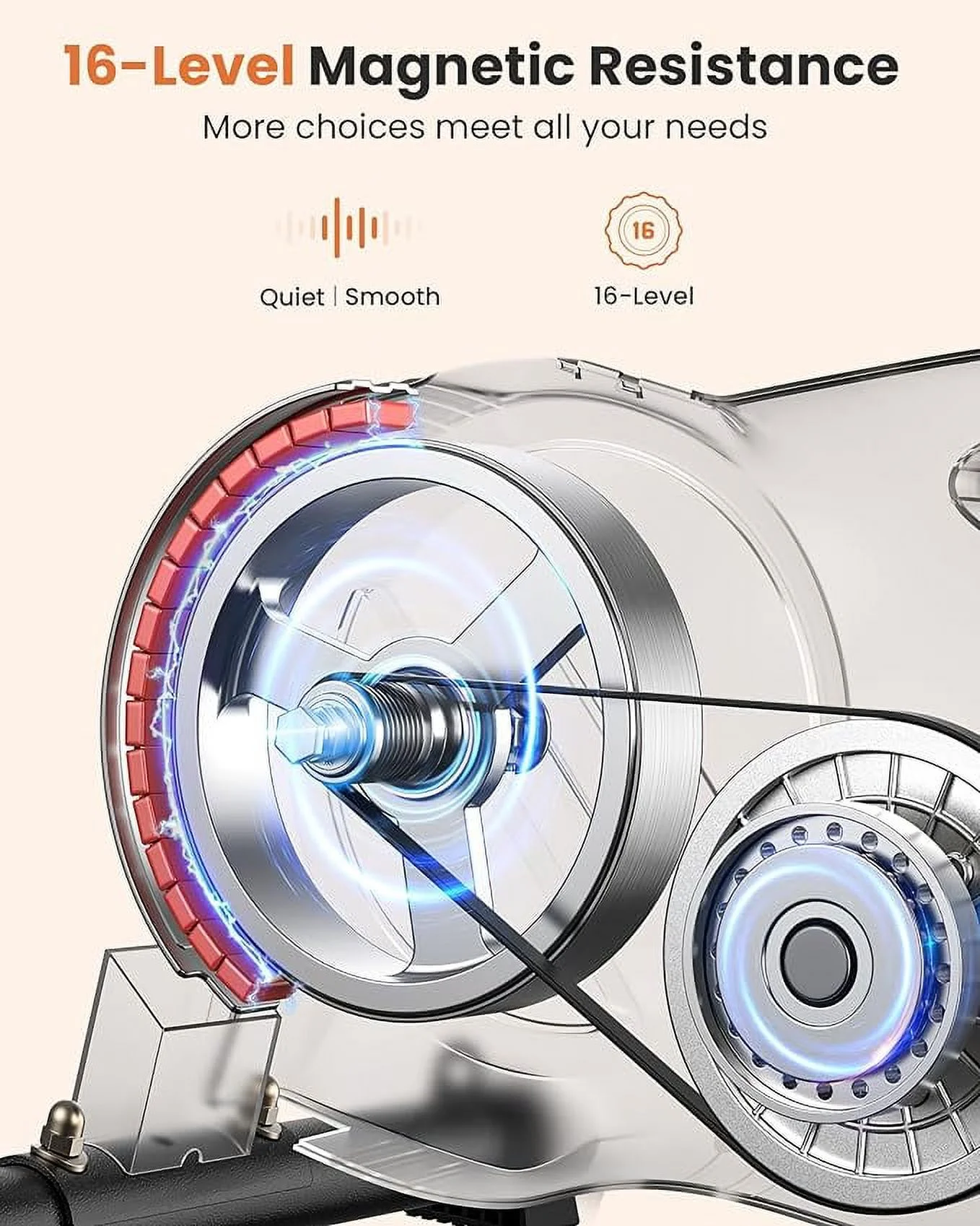 UPGO Magnetic Under Desk Bike Pedal Exerciser - Portable Mini Trainer Bikes Desk Cycle, Leg Exerciser for Physical Therapy & Desk Exercise with LCD Display and 350lbs Capacity - Womvr