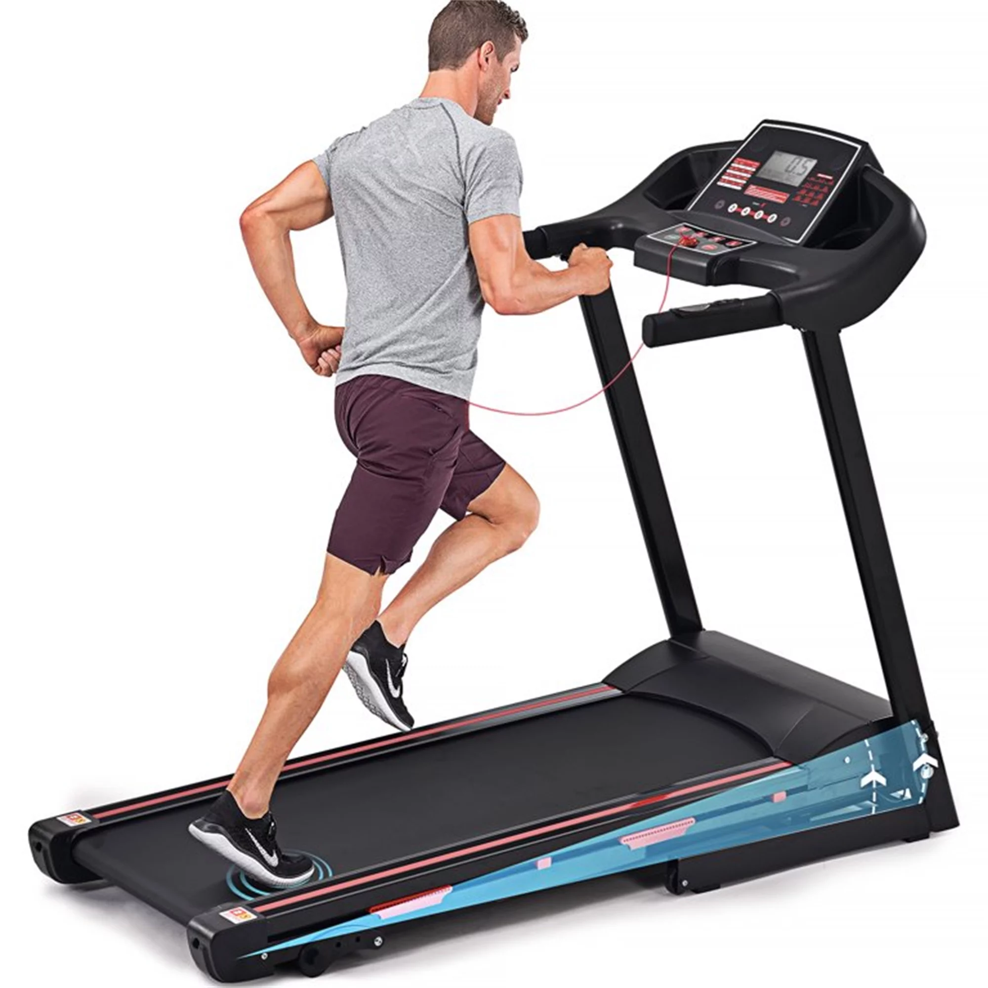 Aukfa 3.5 HP Folding Treadmill with Incline for Home Office Workout, 300 lbs+ Capacity, Green - Womvr