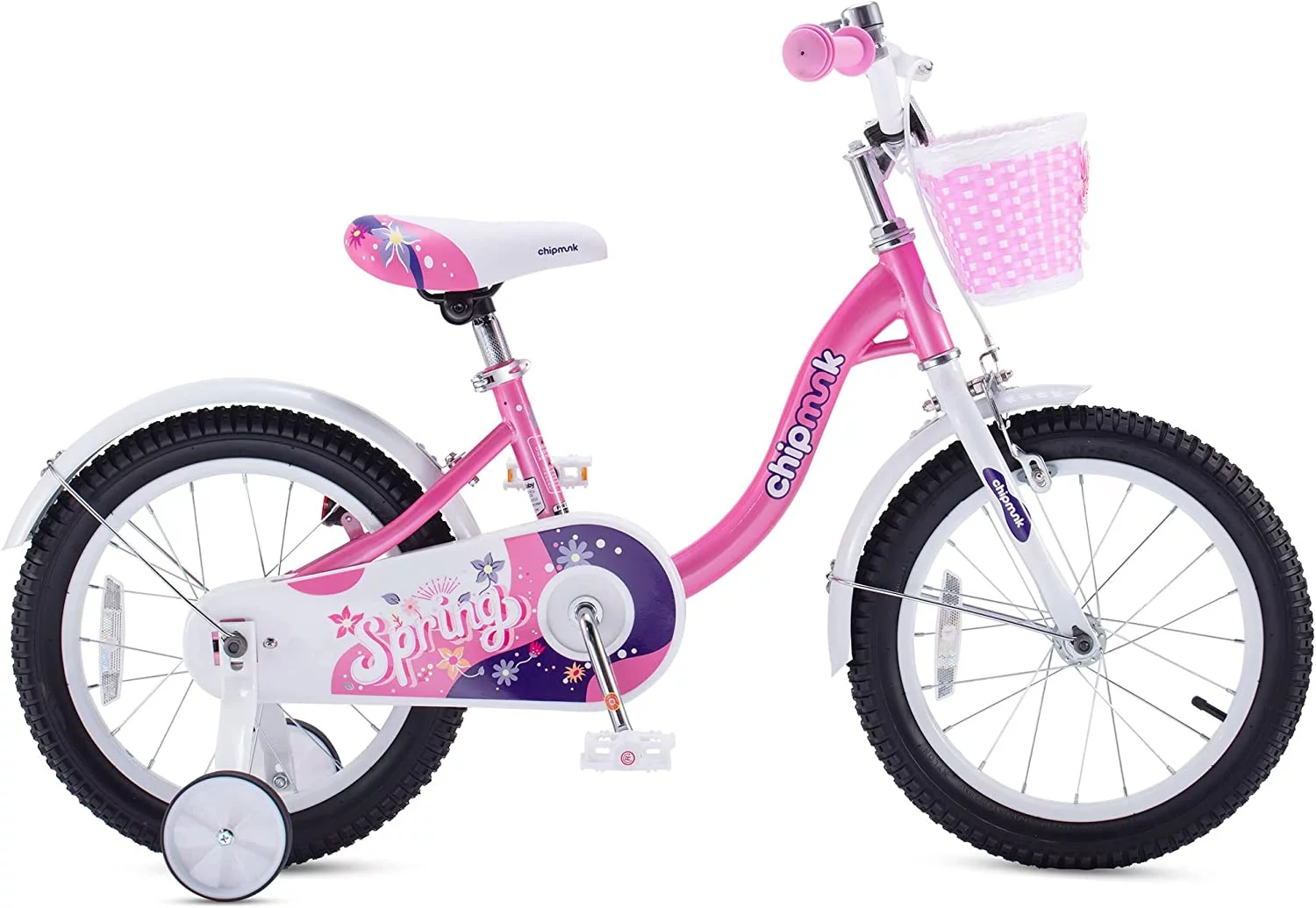 RoyalBaby Spring Kids Bike Girls 18 Inch Bicycle with Basket Kickstand Options Pink - Womvr