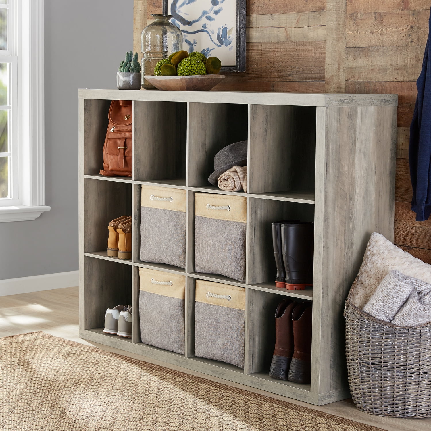 Better Homes & Gardens 12-Cube Storage Organizer, Natural - Womvr