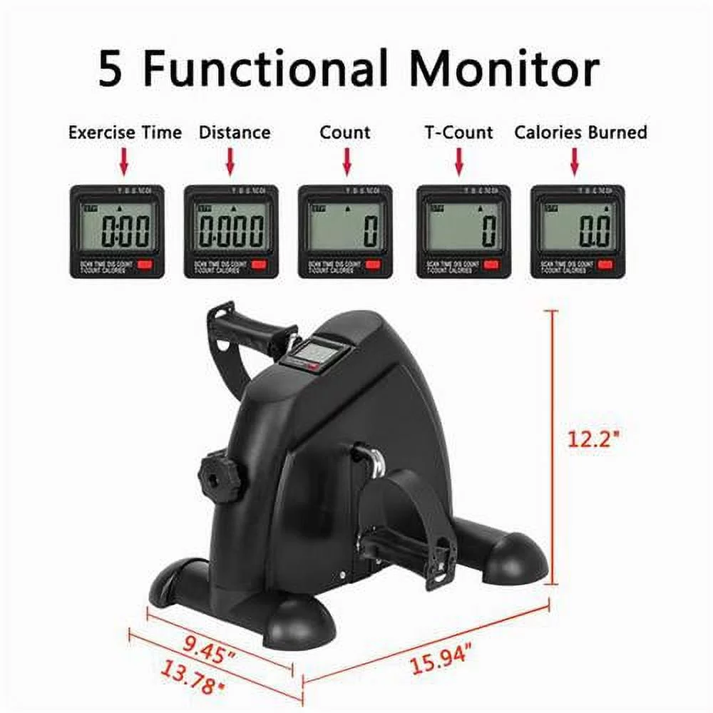 Under Desk Bike Pedal Exerciser Portable Home Exercise Bike Pedal Exerciser Foot Peddler Portable Therapy Bicycle Leg Peddler Portable Mini Cycle Bike for Hands Arm Trainer - Womvr
