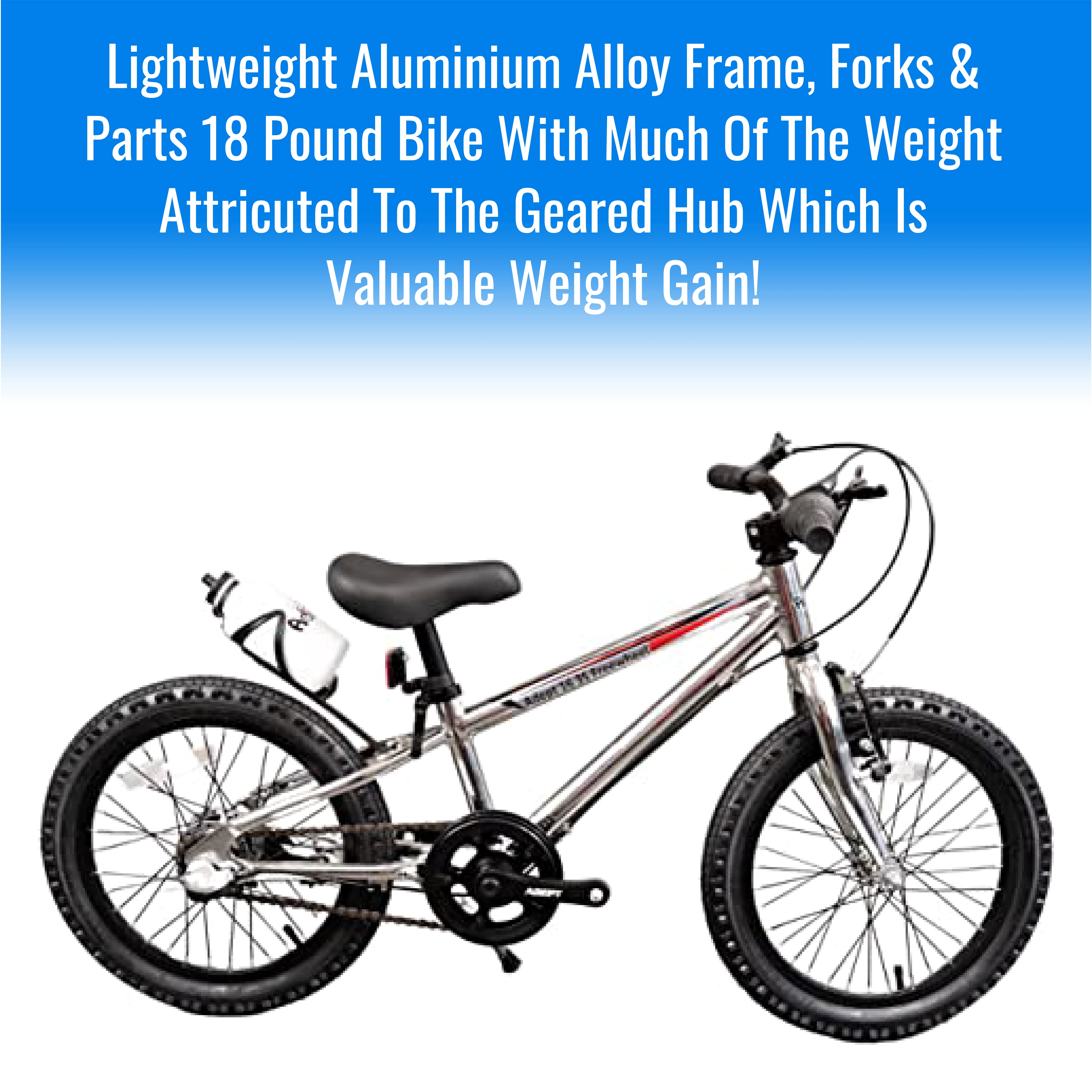 Adept 16 3S Freewheel OVERSTOCK SALE! by Adept Family brand. Lightweight 3 Speed 16 Inch Kids Bike with Shimano Internal Gears. The only 16 inch bikes with gears. 16 inch mountain bike. - Womvr
