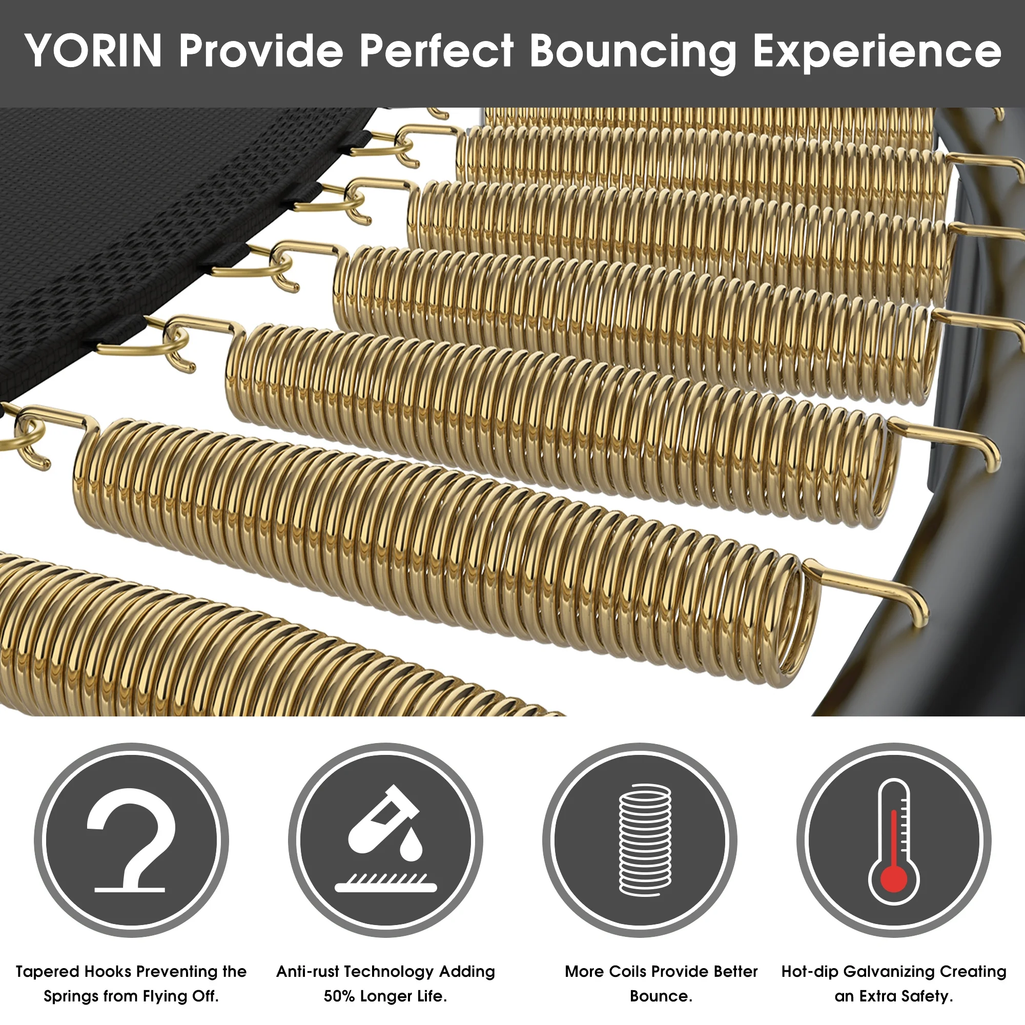 YORIN Trampoline for 2-3 Kids, 8FT 10FT Trampoline for Adults with Enclosure Net, Basketball Hoop, Ladder, 800LBS Outdoor Recreational Trampoline with Light, Sprinkler, Socks, Heavy Duty Trampoline - Womvr