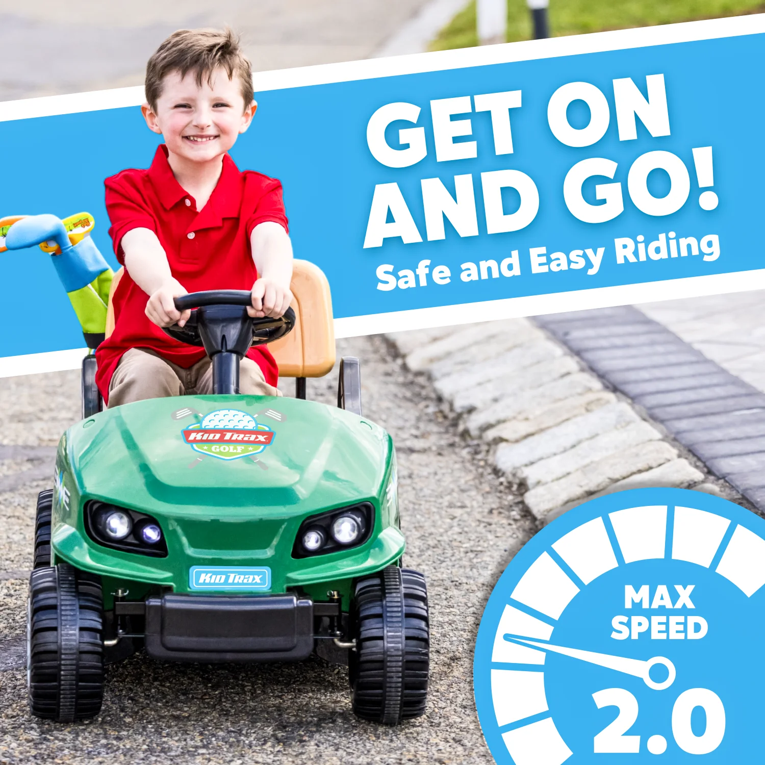 Golf Cart 6V Ride On for Toddlers, Boys and Girls, Ages 3 and up. Golf Clubs and Balls Included - Womvr