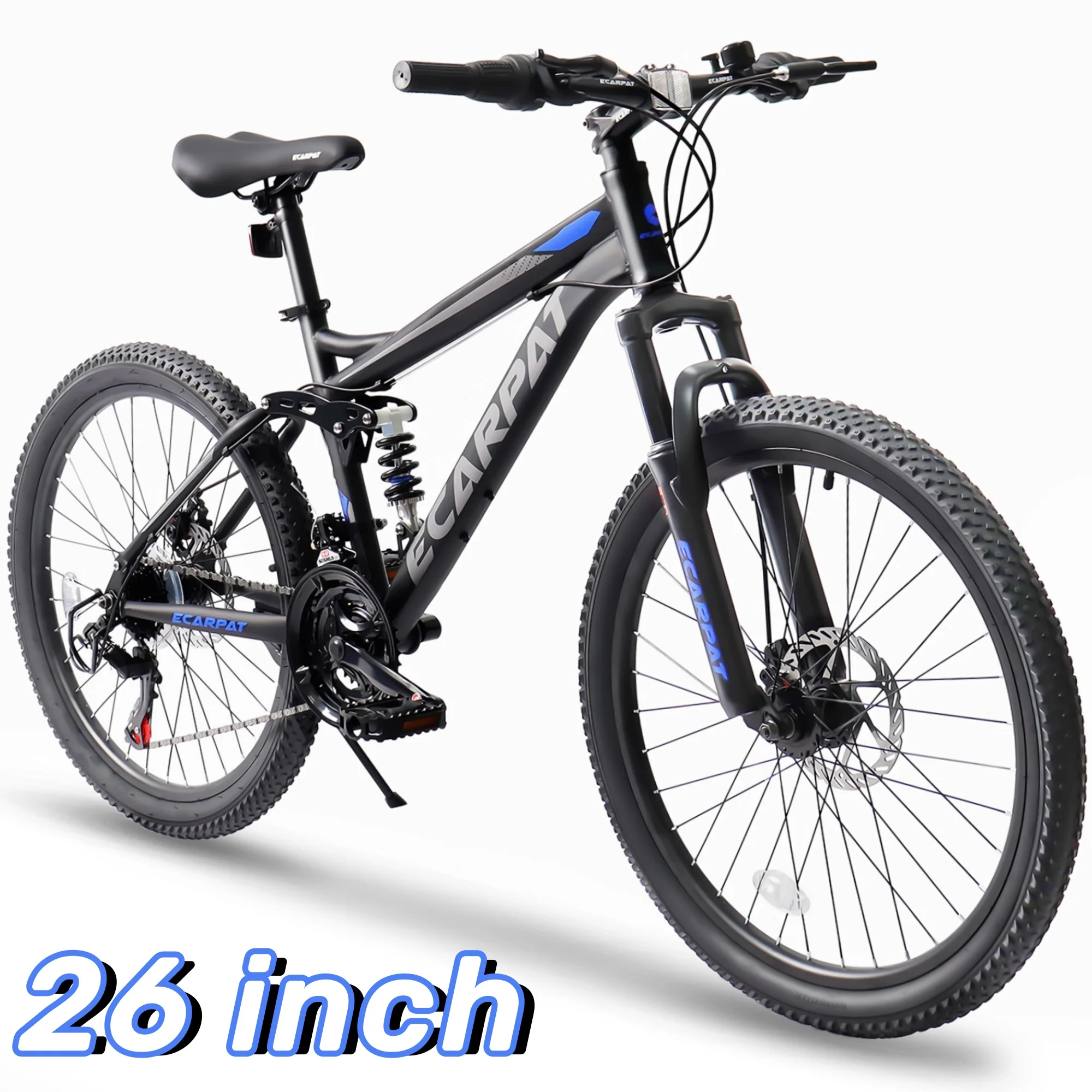 CHAMPIERRE 24 inch Mountain Bike for Men and Women, 21-Speed Adult Trail Bike for Young Boys Girls, Gray - Womvr