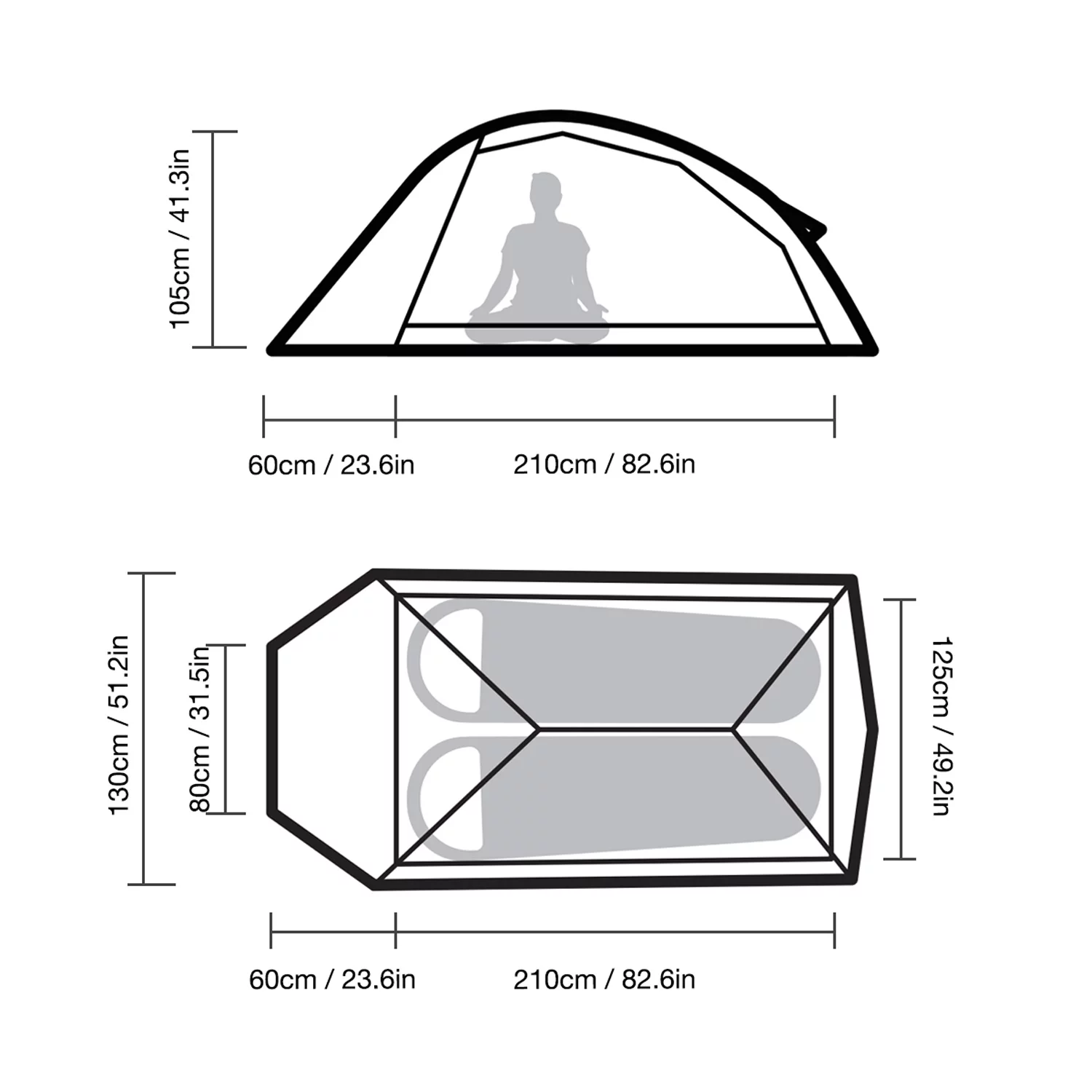 Naturehike Cloud-Up 1/2/3 Person Backpacking Tent Lightweight Waterproof - Womvr