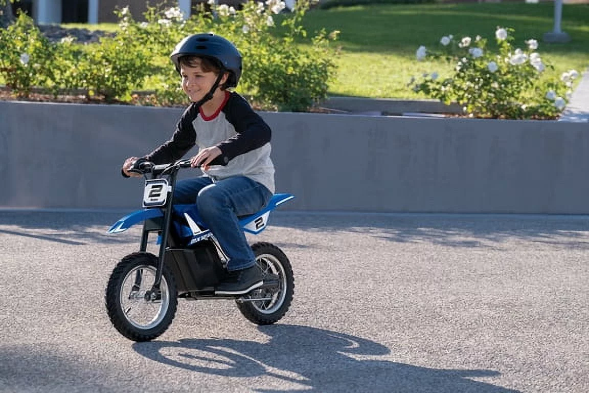 Razor Miniature Dirt Rocket MX125 Electric-Powered Dirt Bike - Black with Decal Included, Recommended For Kids 7+ Between 40 and 80 lbs - Womvr