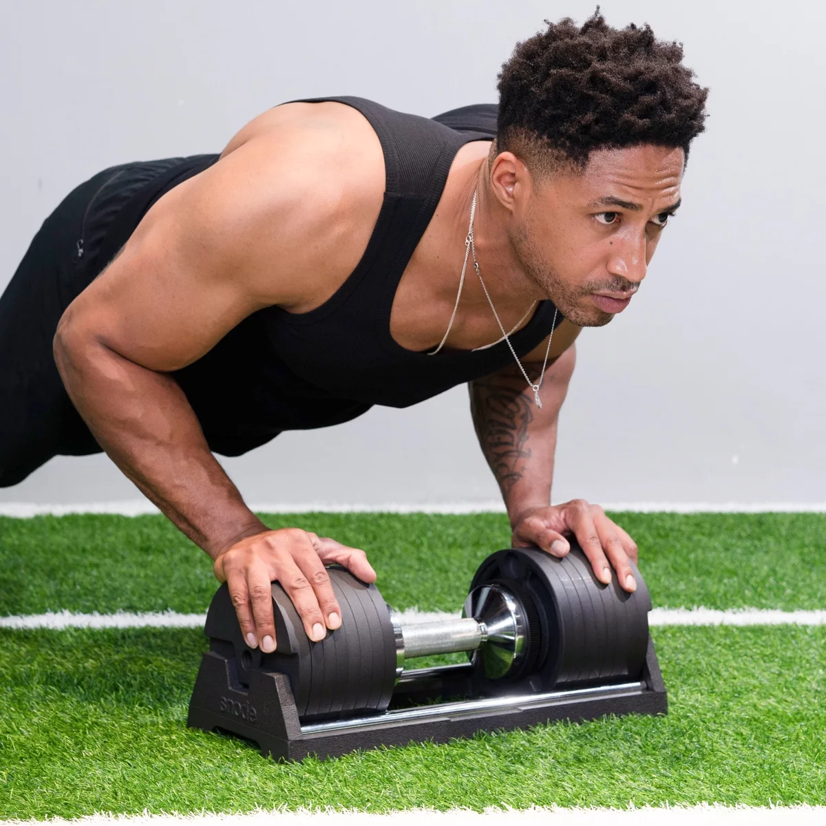 Snode 80 lbs Quick Adjustable Dumbbell Set of 2, Cast Iron Plates and Cradle, Drop Proof Design - Womvr