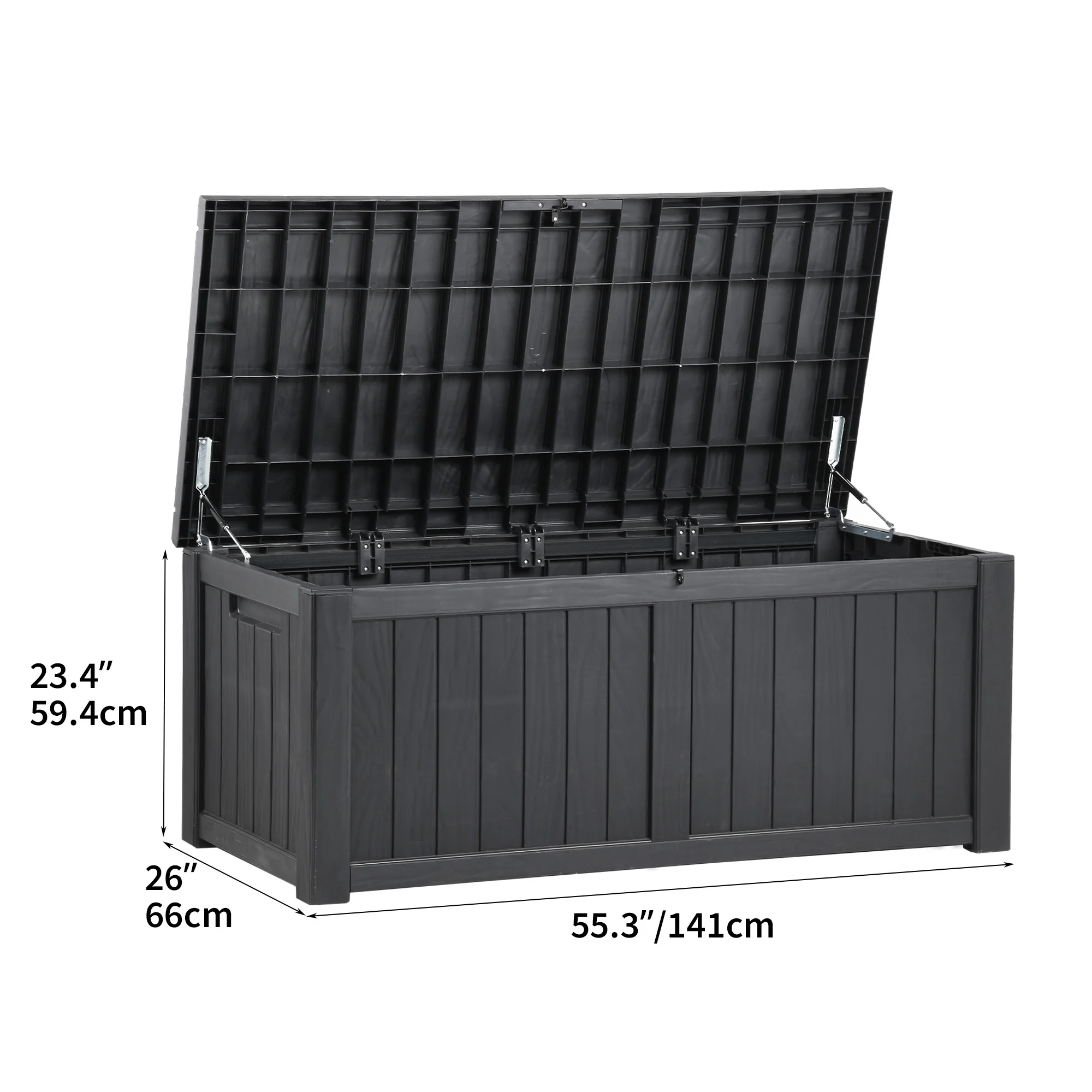 Dextrus Outdoor Storage Deck Box for Outdoor Pillows and Pool Supplies - Large Resin Patio Storage 120 Gallon Capacity, Lockable Lid, Waterproof (Brown) - Womvr
