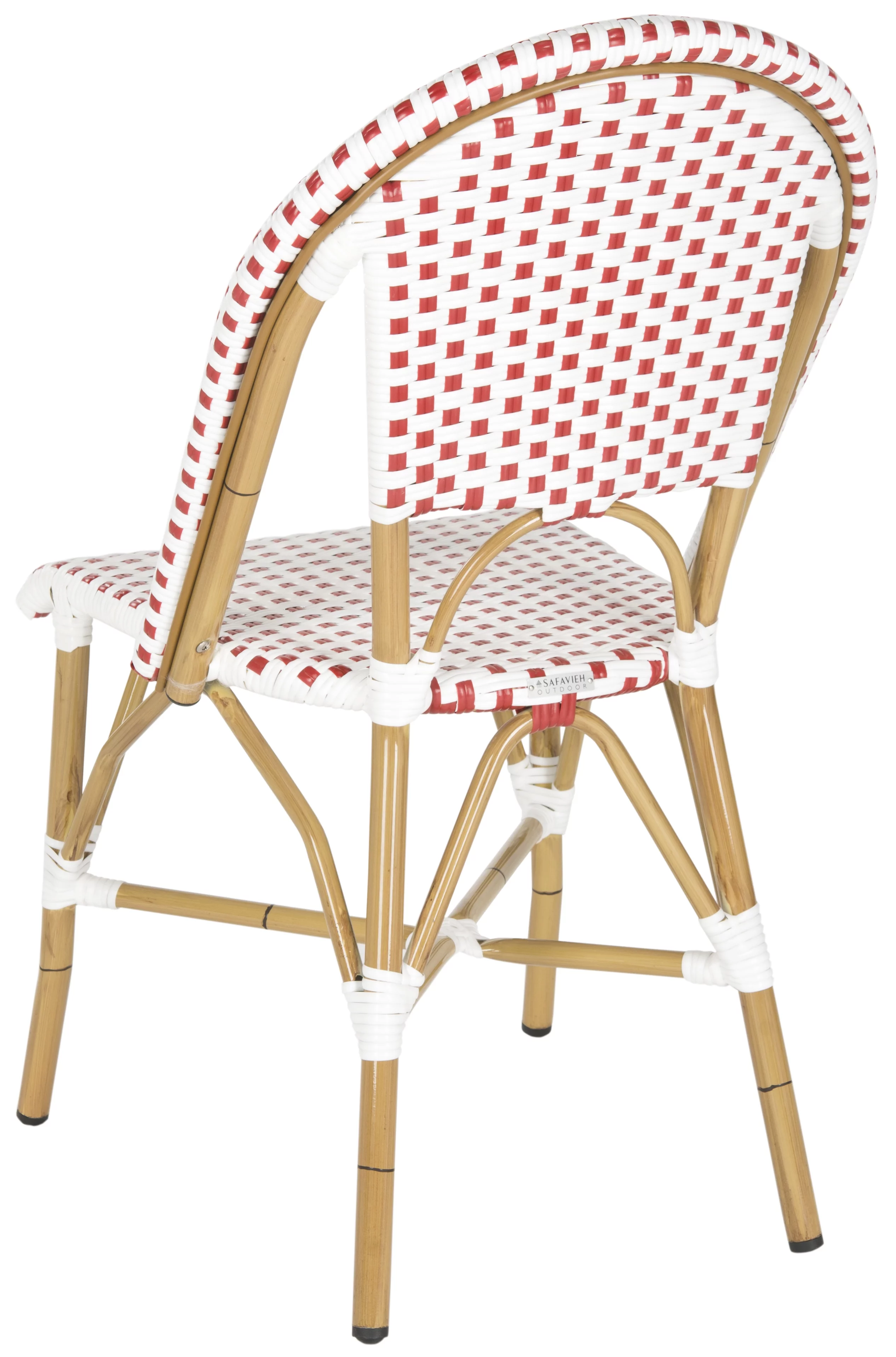 SAFAVIEH Salcha Outdoor French Bistro Side Chair, Blue/White, Set of 2 - Womvr
