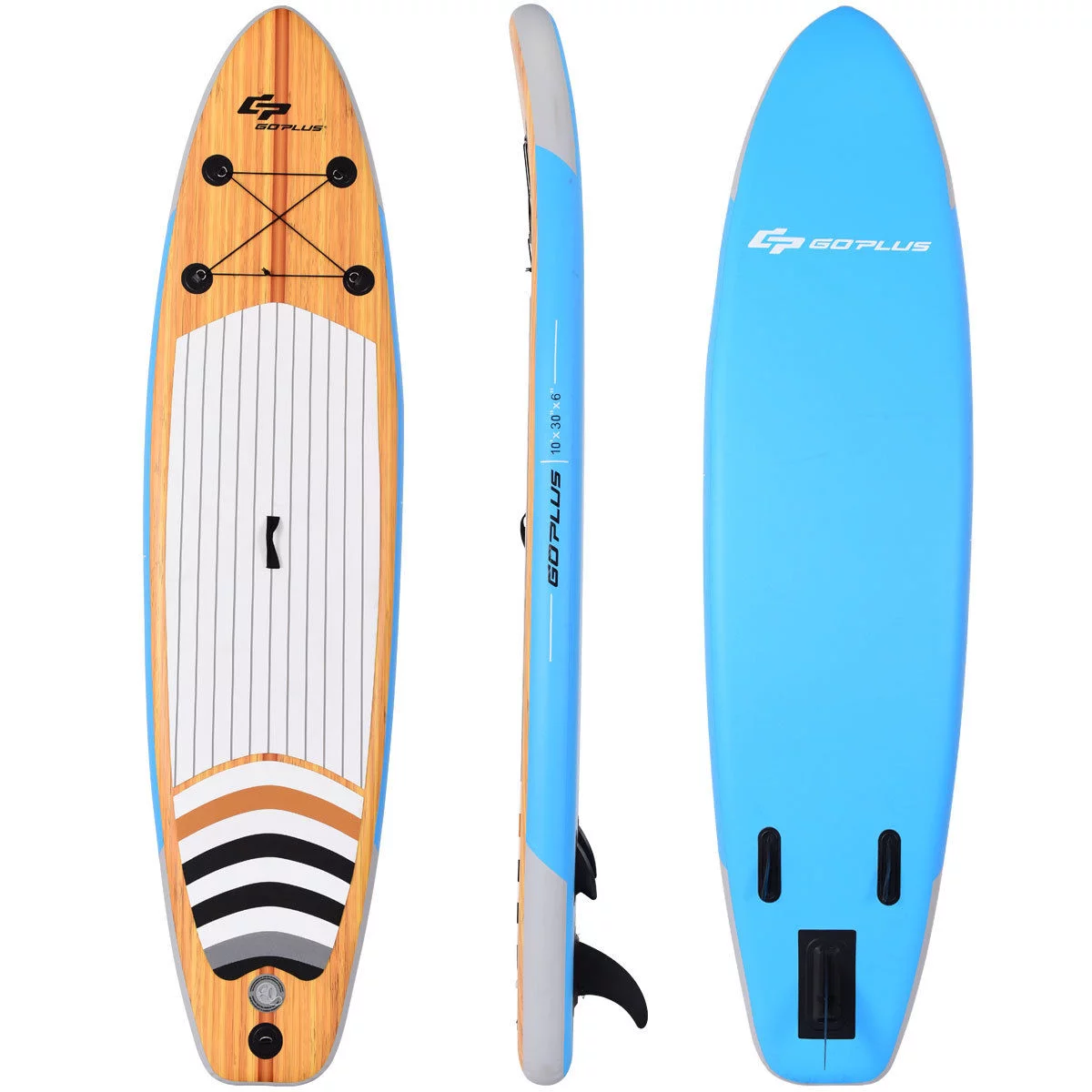 Costway 10' Inflatable Stand up Paddle Board Surfboard SUP W/ Bag Adjustable Paddle Fin - Womvr