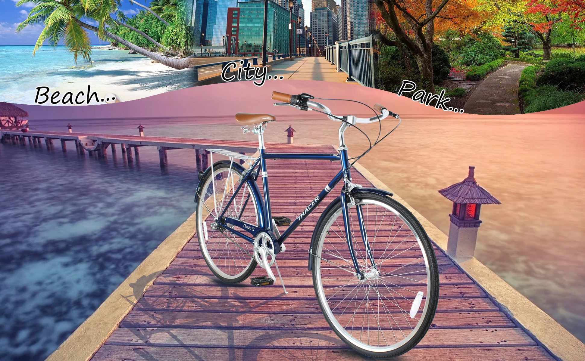 Tracer Osaka Men's Hybrid City Bike 21