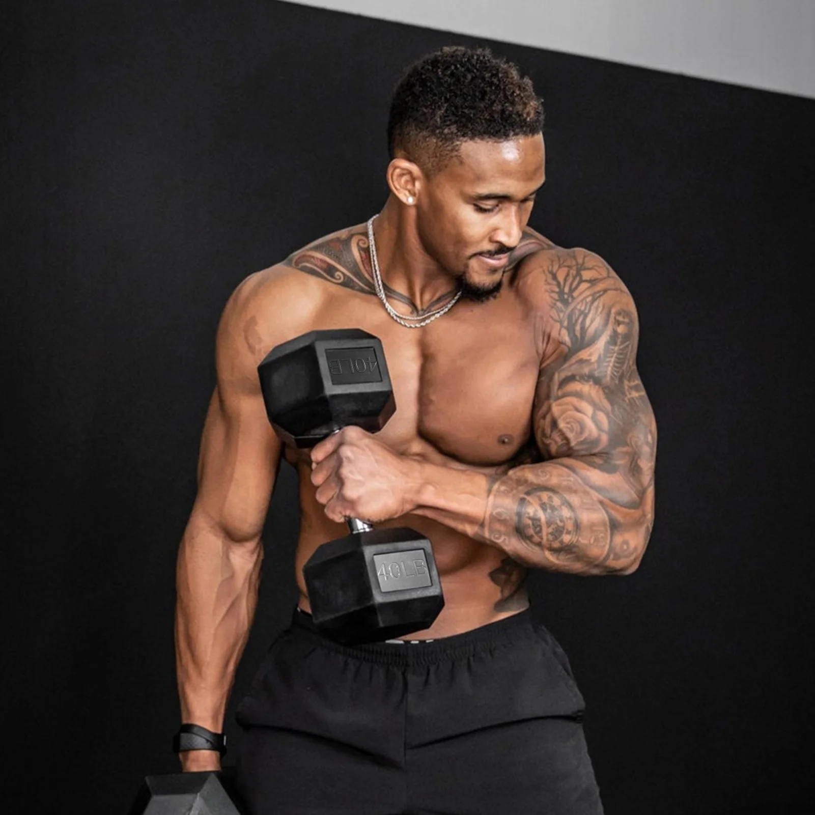 Mikolo Rubber Hex Dumbbell Set with Racks, Multiple Options in 160/200/380/450/550lbs, Strength Training Weight Set Home Gym - Womvr