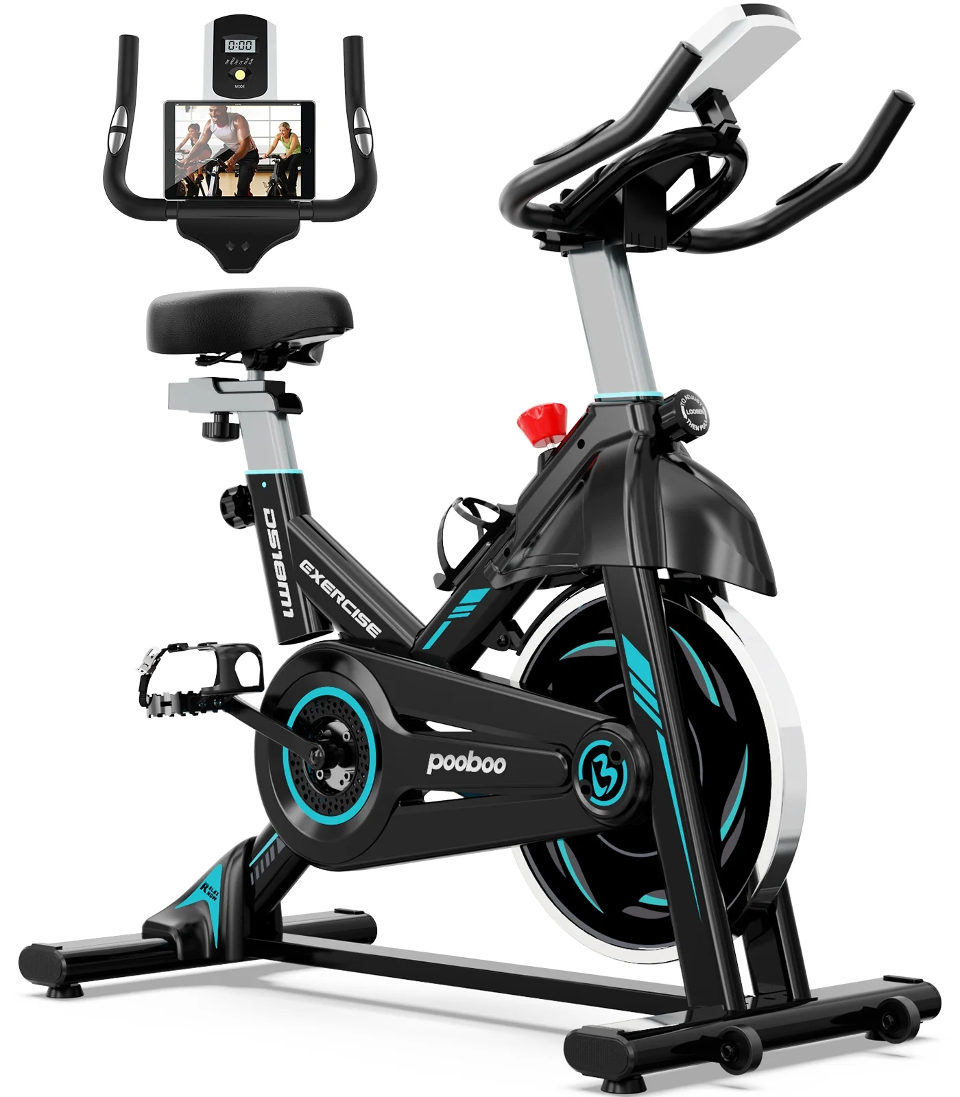 Pooboo Indoor Cycling Bike Magnetic Stationary Exercise Bikes Home Cardio Workout Bicycle Machine 350lb Flywheel Weight 40lbs - Womvr