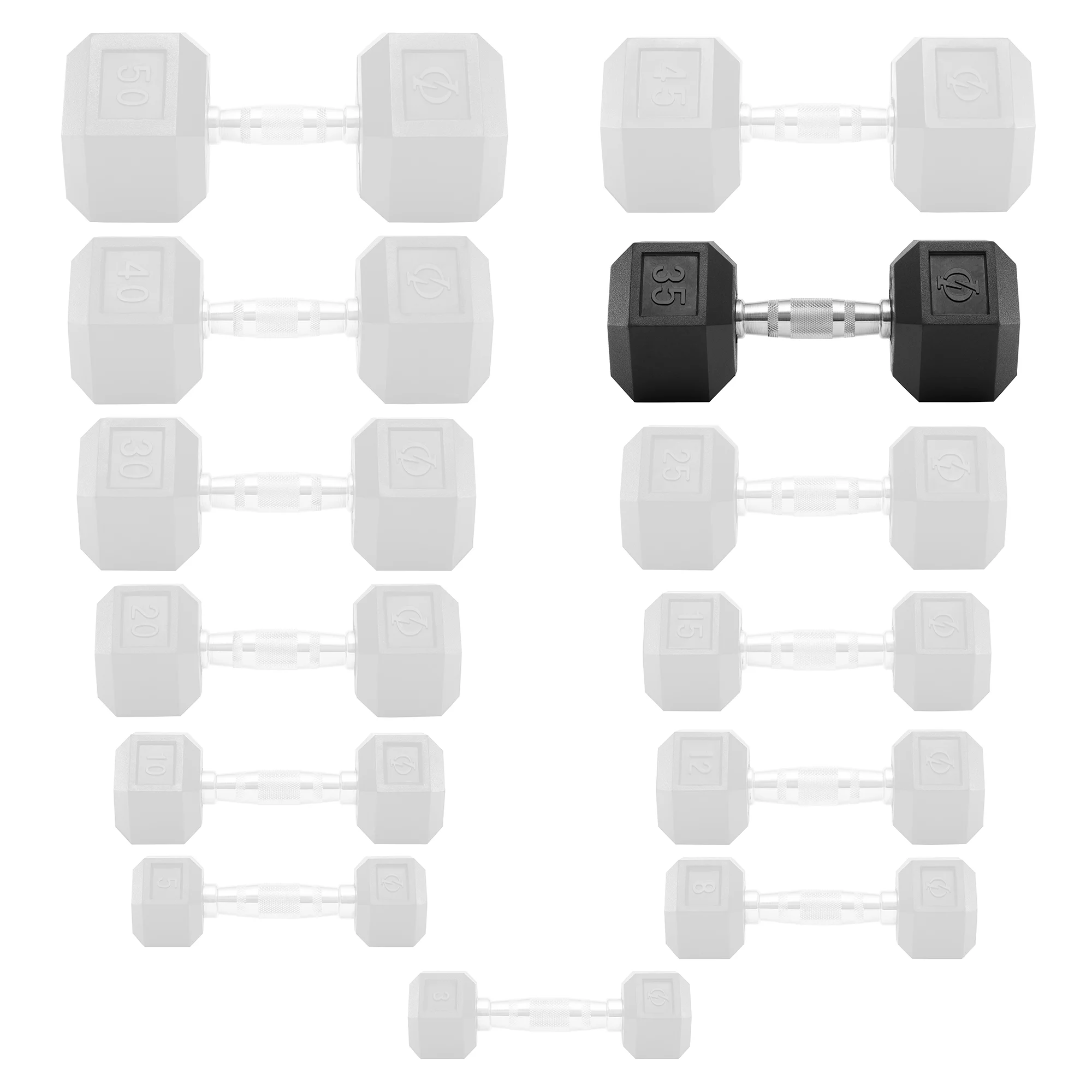 Philosophy Gym Rubber Coated Hex Dumbbell Hand Weight, 45 lbs - Womvr