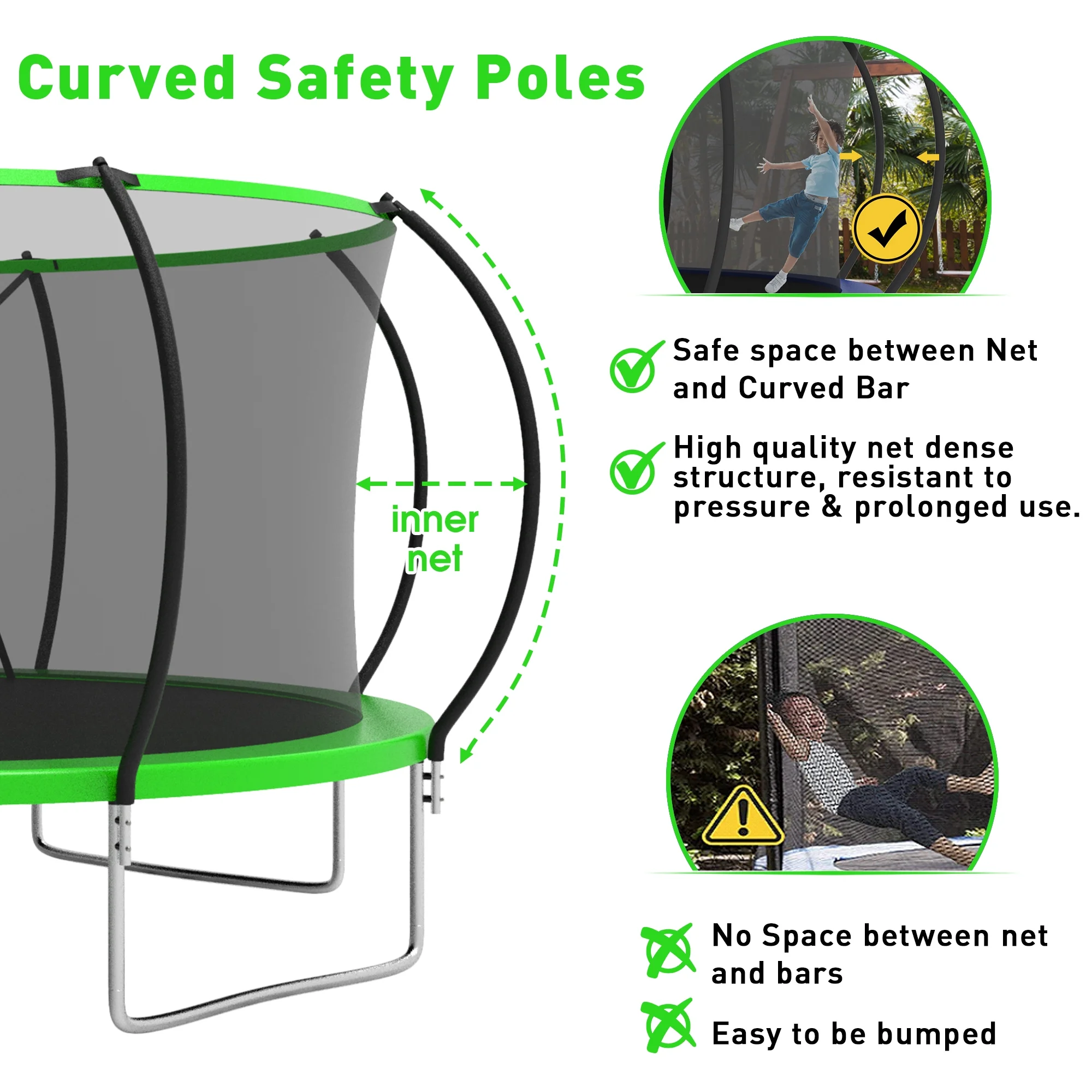 Jump Into Fun Trampoline 12FT 14FT, Trampoline with Enclosure, Basketball Hoop, 2 Balls, LED Light, Sprinkler and Socks, 1400LBS Trampoline for 1-2 Adults/ 4-5 Kids, Outdoor No Gap Design Trampoline - Womvr
