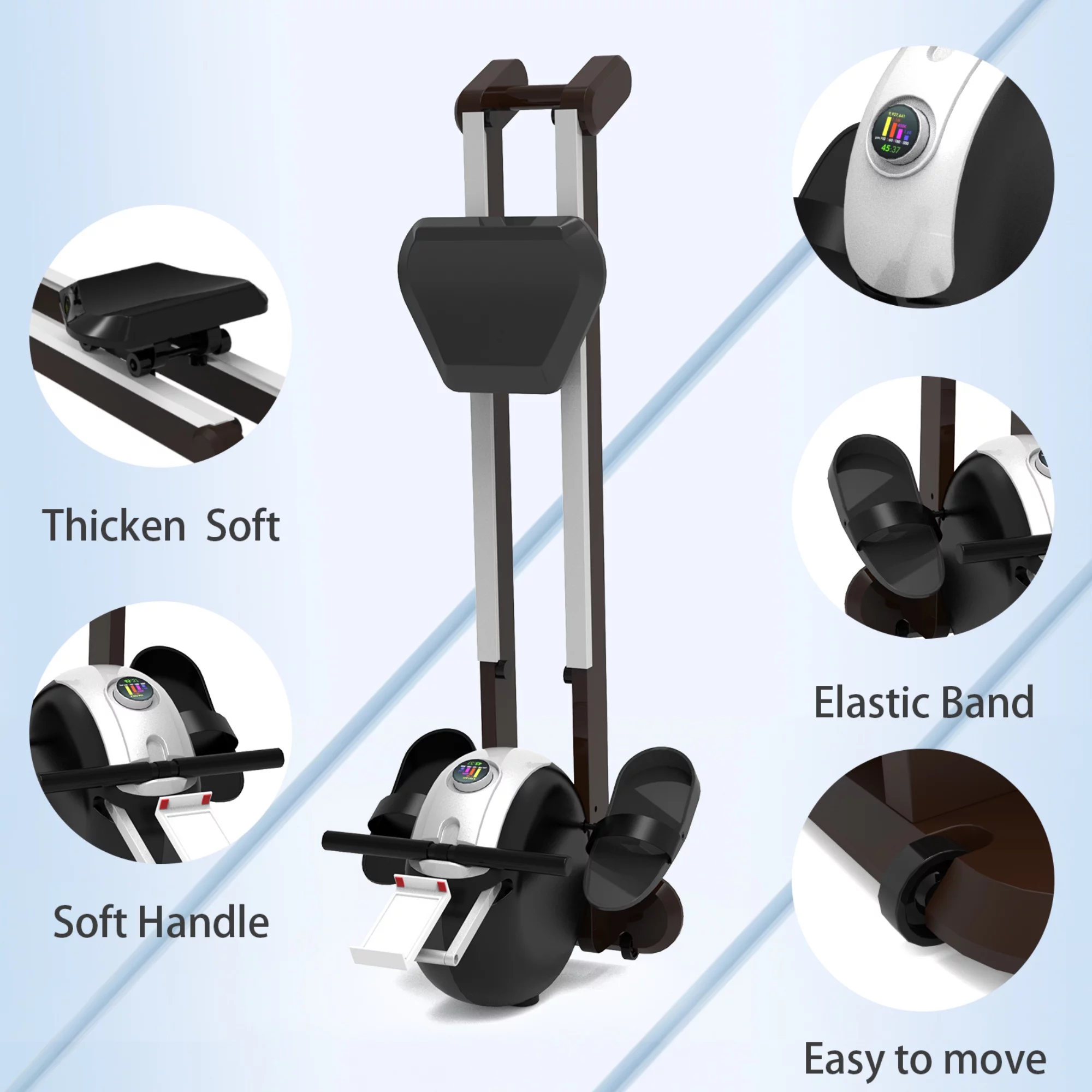 Resenkos Smart Magnetic Rowing Machine for Home Use and Cardio Training with 32 Levels of Quiet Resistance, LCD Display - Womvr