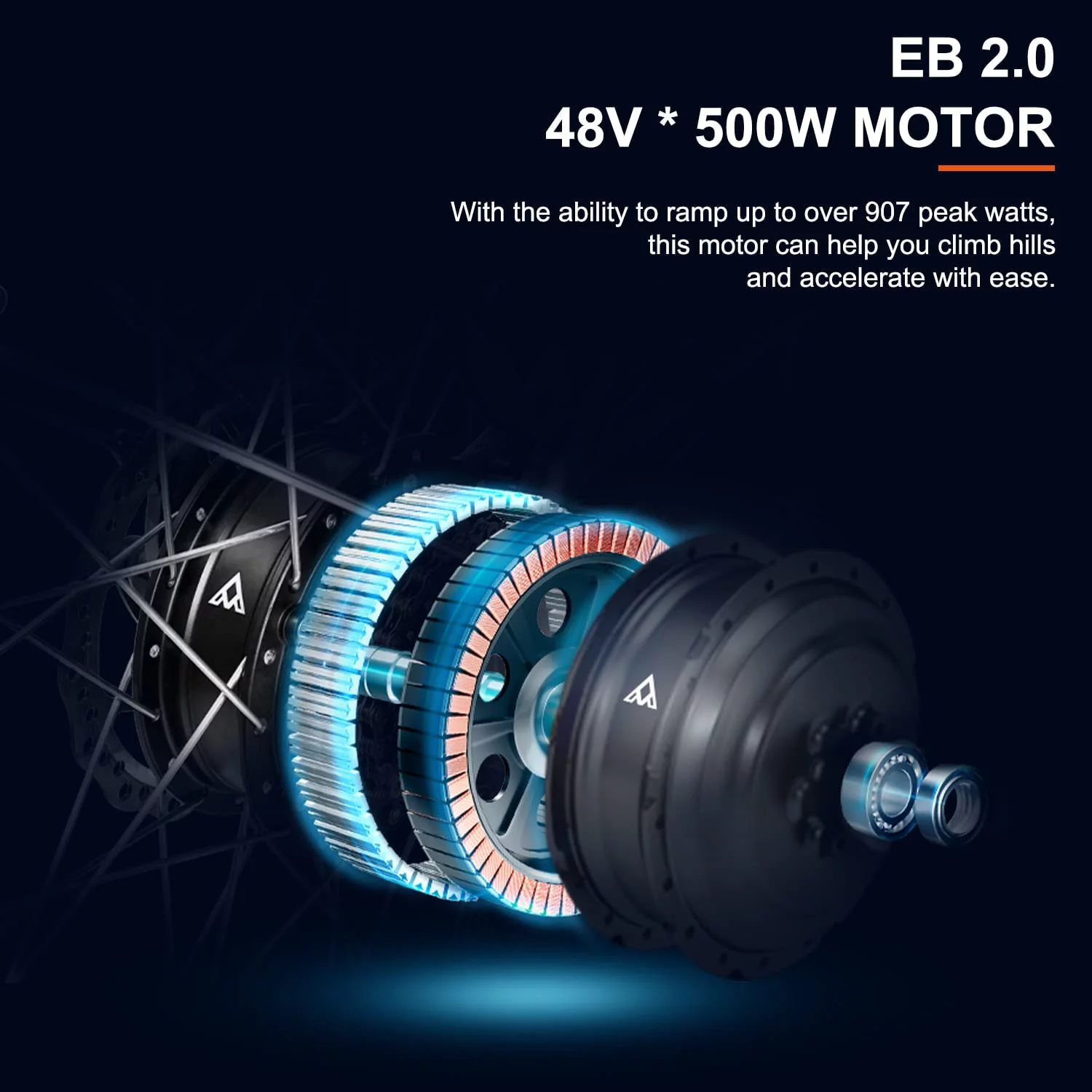 Addmotor 26 inch Electric Bicycles, 500W 48V 20AH UL Certified Battery Ebike, Commuter City Beach Electric Bike for Adults, 125Miles, E-53 White - Womvr