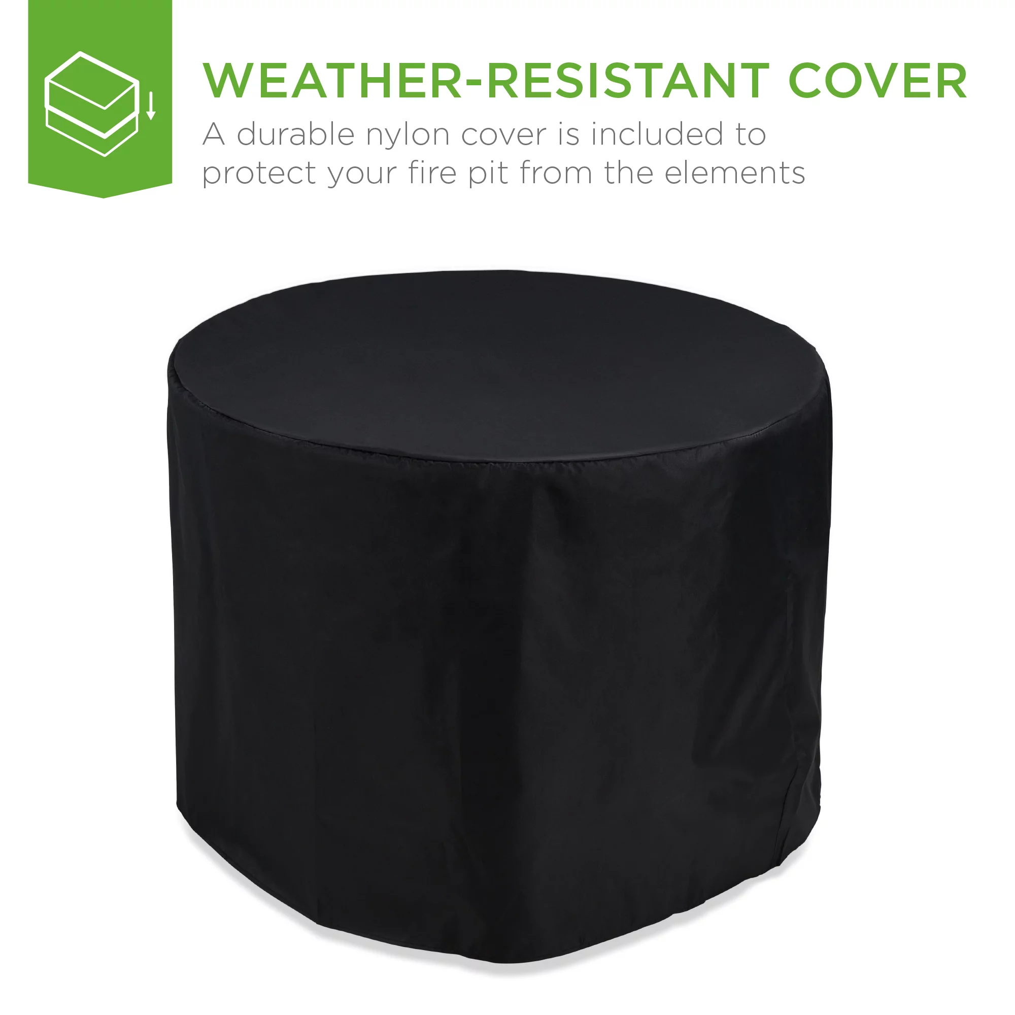 Best Choice Products 32in Round Gas Fire Pit Table, 50,000 BTU Outdoor Wicker Patio Propane Firepit w/ Cover - Brown - Womvr