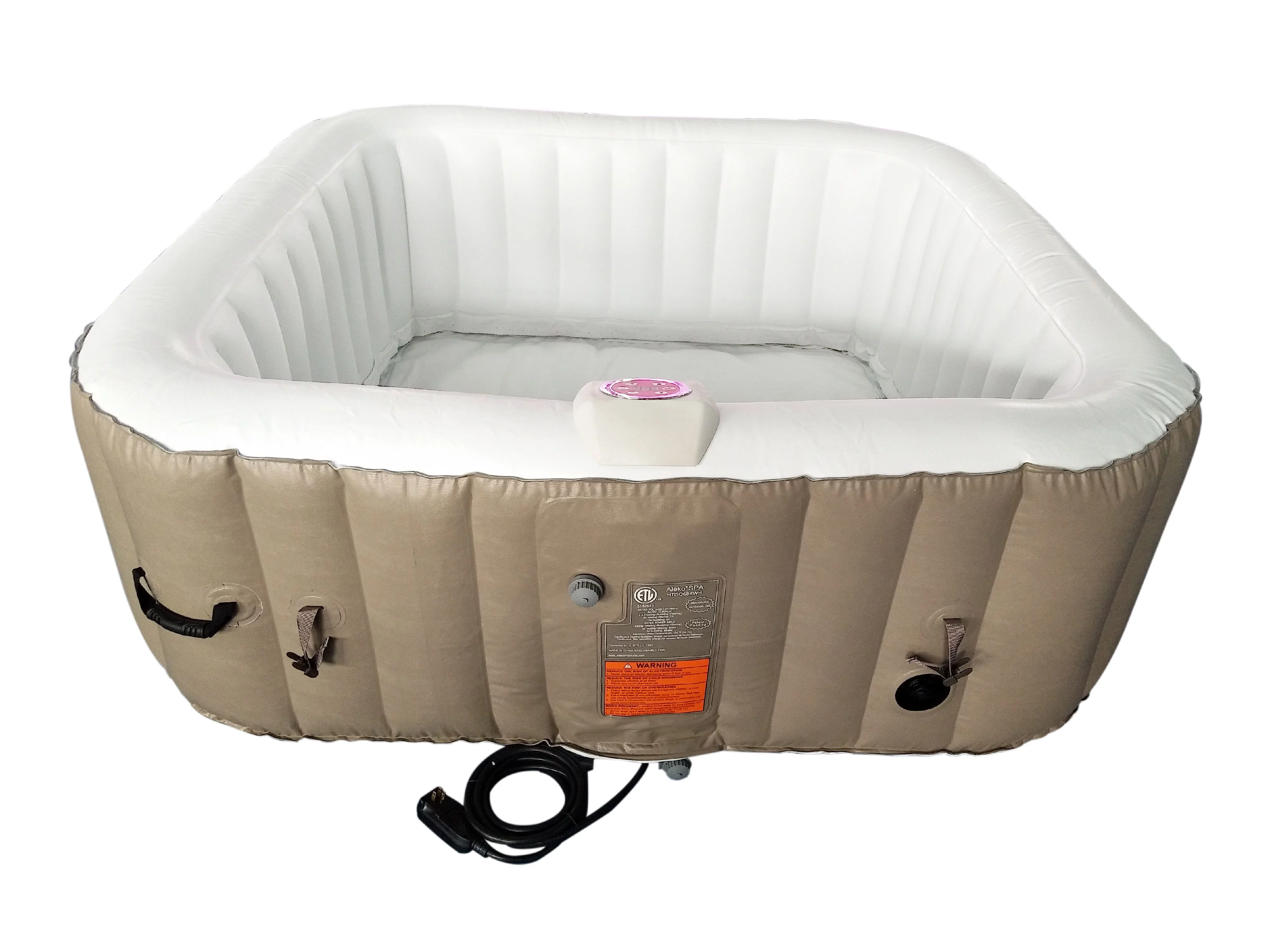 ALEKO 6 Person 100-130 Jet Outdoor Inflatable Hot Tub Spa with Cover - Womvr