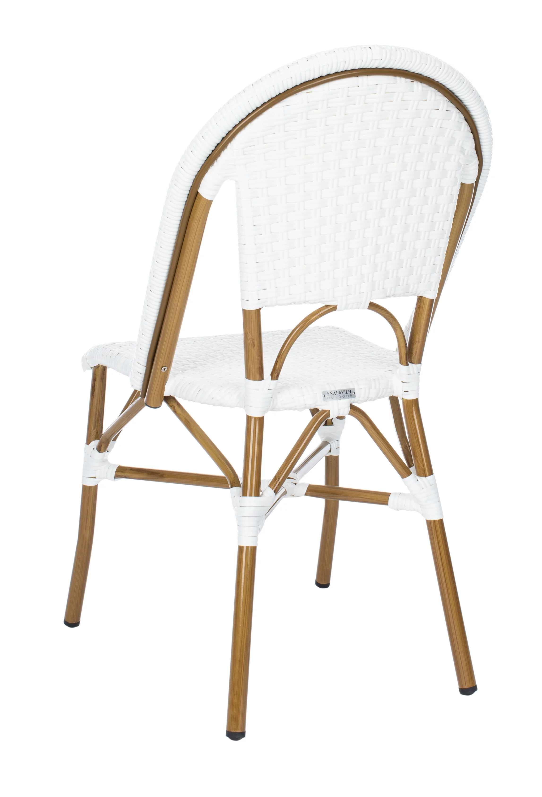 SAFAVIEH Salcha Outdoor French Bistro Side Chair, Blue/White, Set of 2 - Womvr