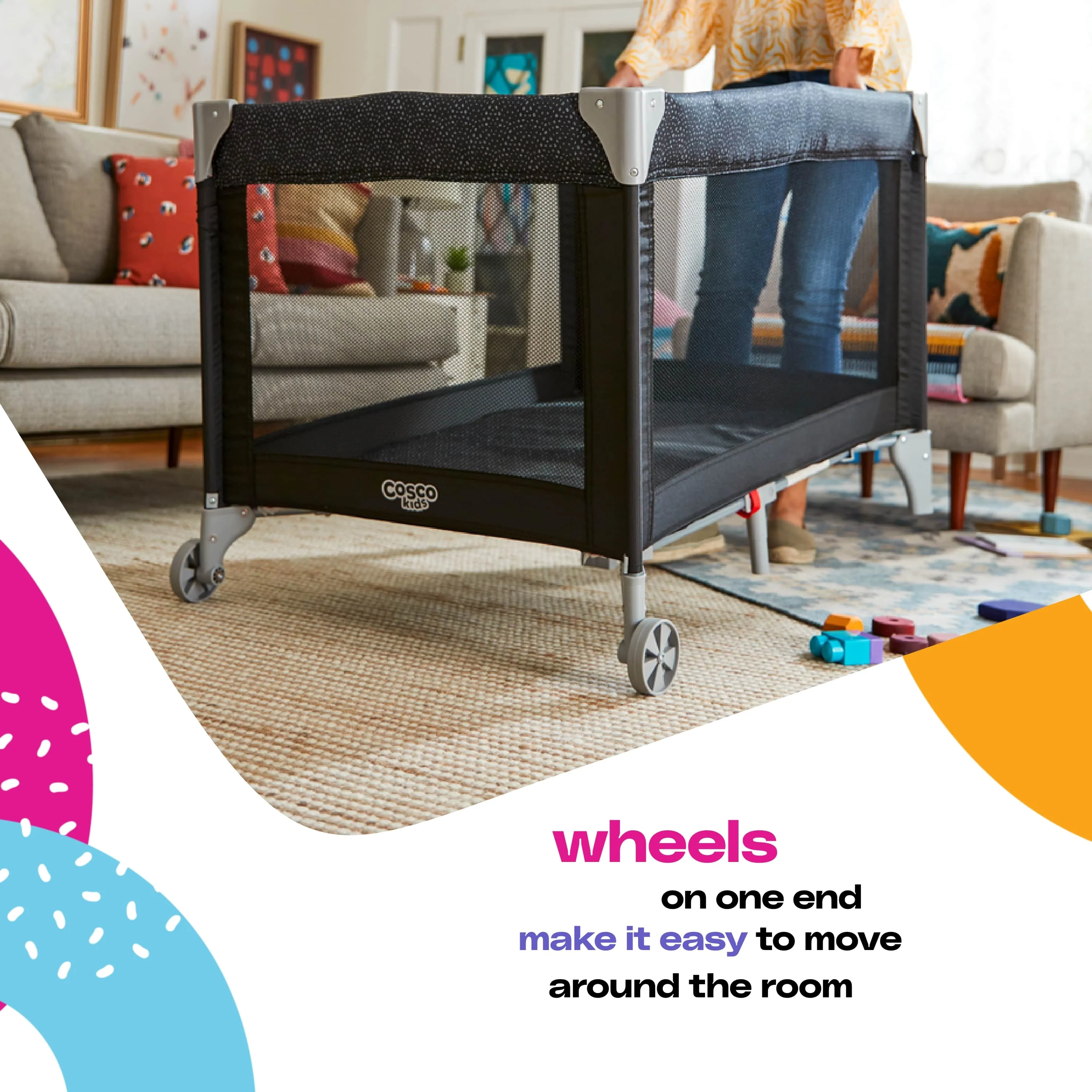 Cosco Kids Funsport Portable Compact Baby Play Yard, Zuri - Womvr